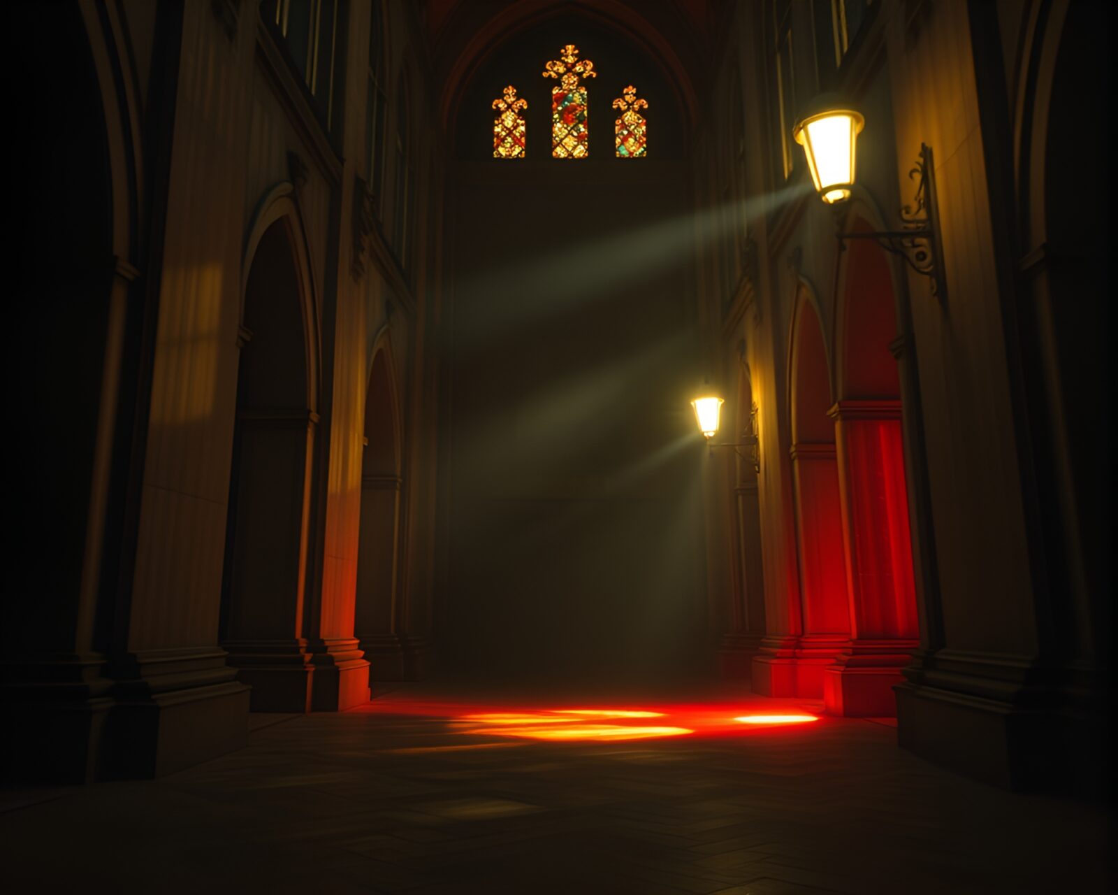 Spooky midday scene with eerie motion-captured figures