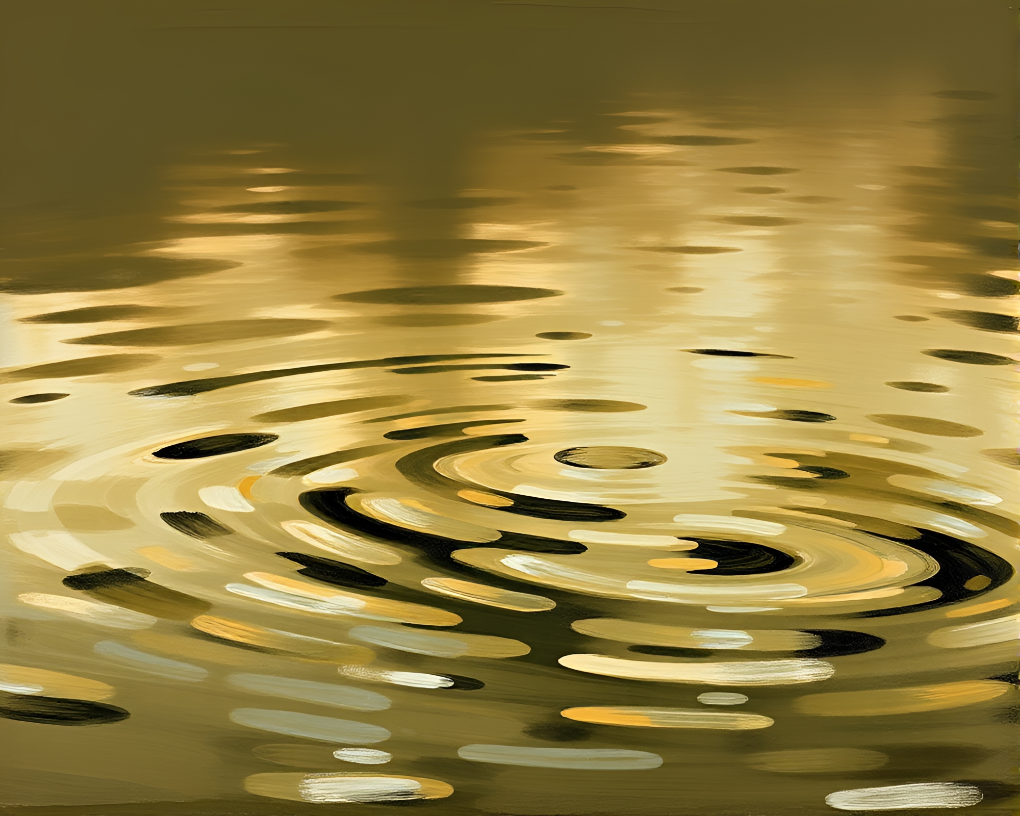Serene Water Reflections with Piano Impasto Style – free AI stock image