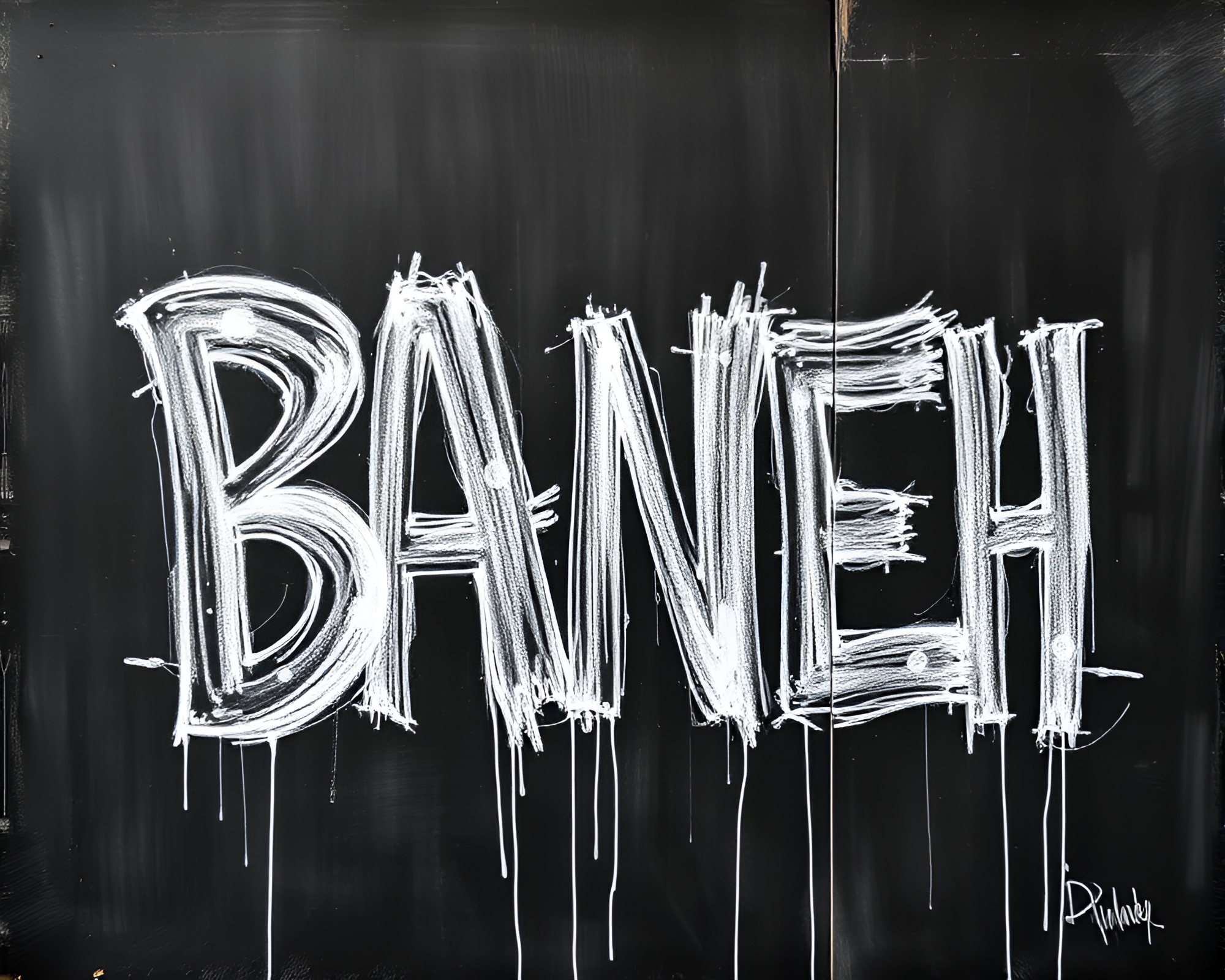 Banshee Chalkboard Street Art HDR Contrast – free AI stock image