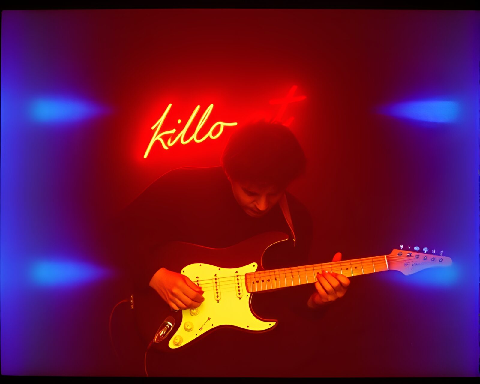 Expired film look pop art guitar frame within frame