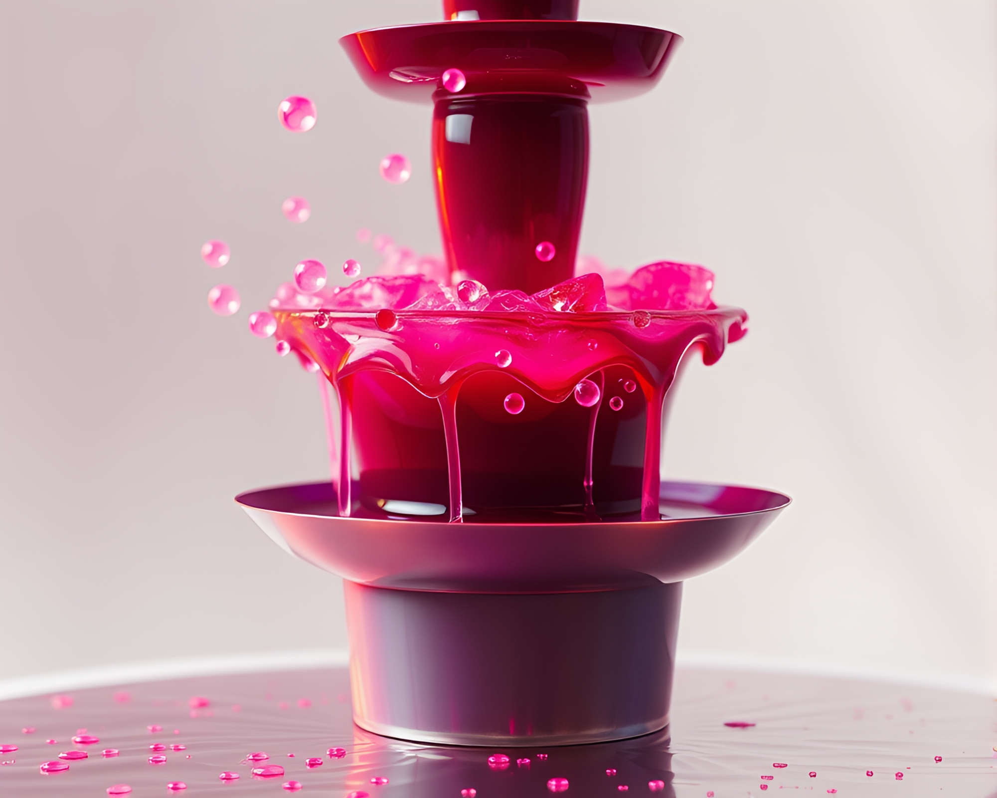 Surreal Chocolate Fountain Radiating Thermal Hues – free AI stock image