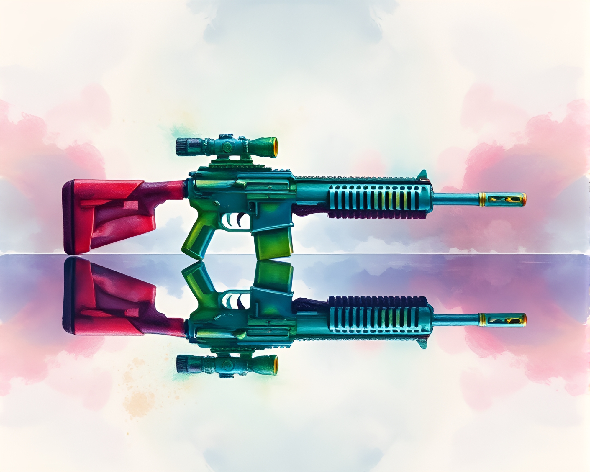 Plasma Rifle Double Reflection Underpainting – free AI stock image