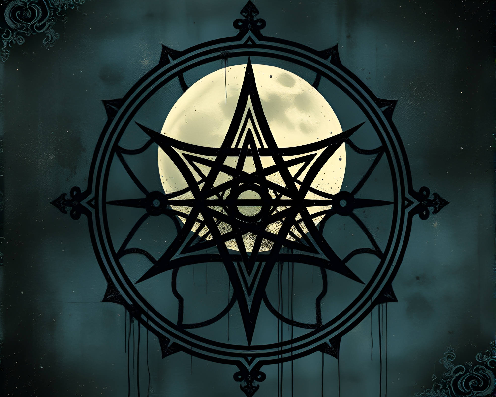 Moonlit Splatter Art: Esoteric Sigil Texture Overlay – free AI stock image