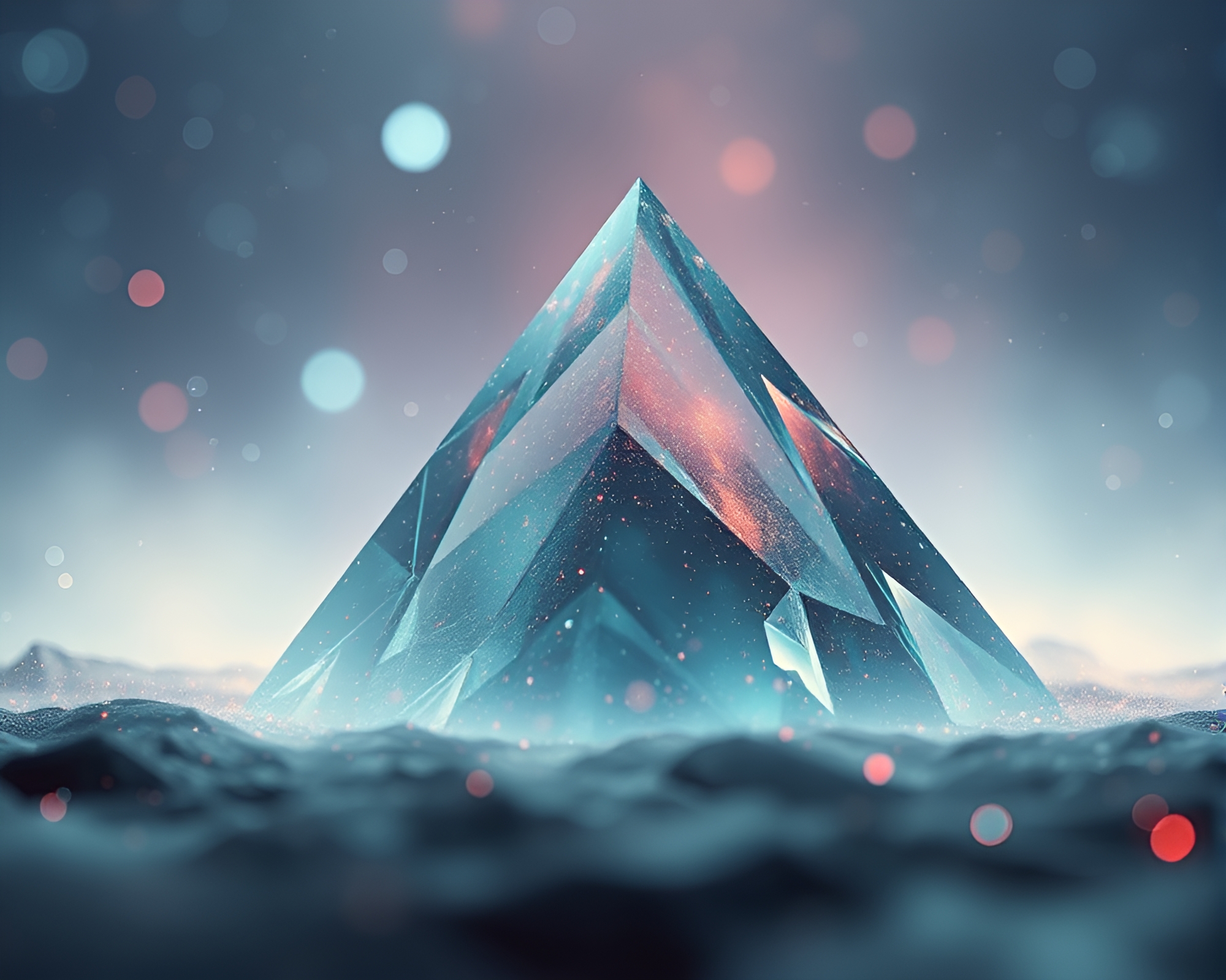 Glass Pyramid in Cosmic Dust Palette – free AI stock image