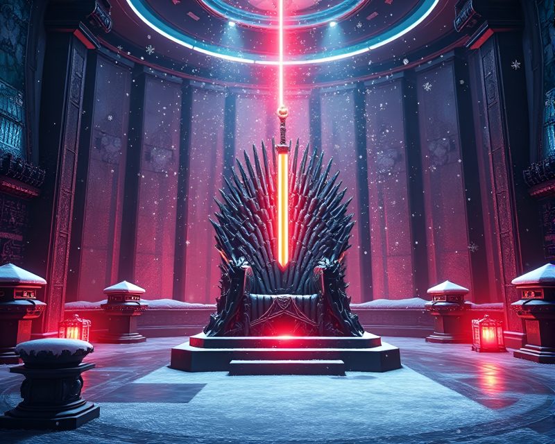 Frozen Throne: Laser Sword Enlightenment – free AI stock image