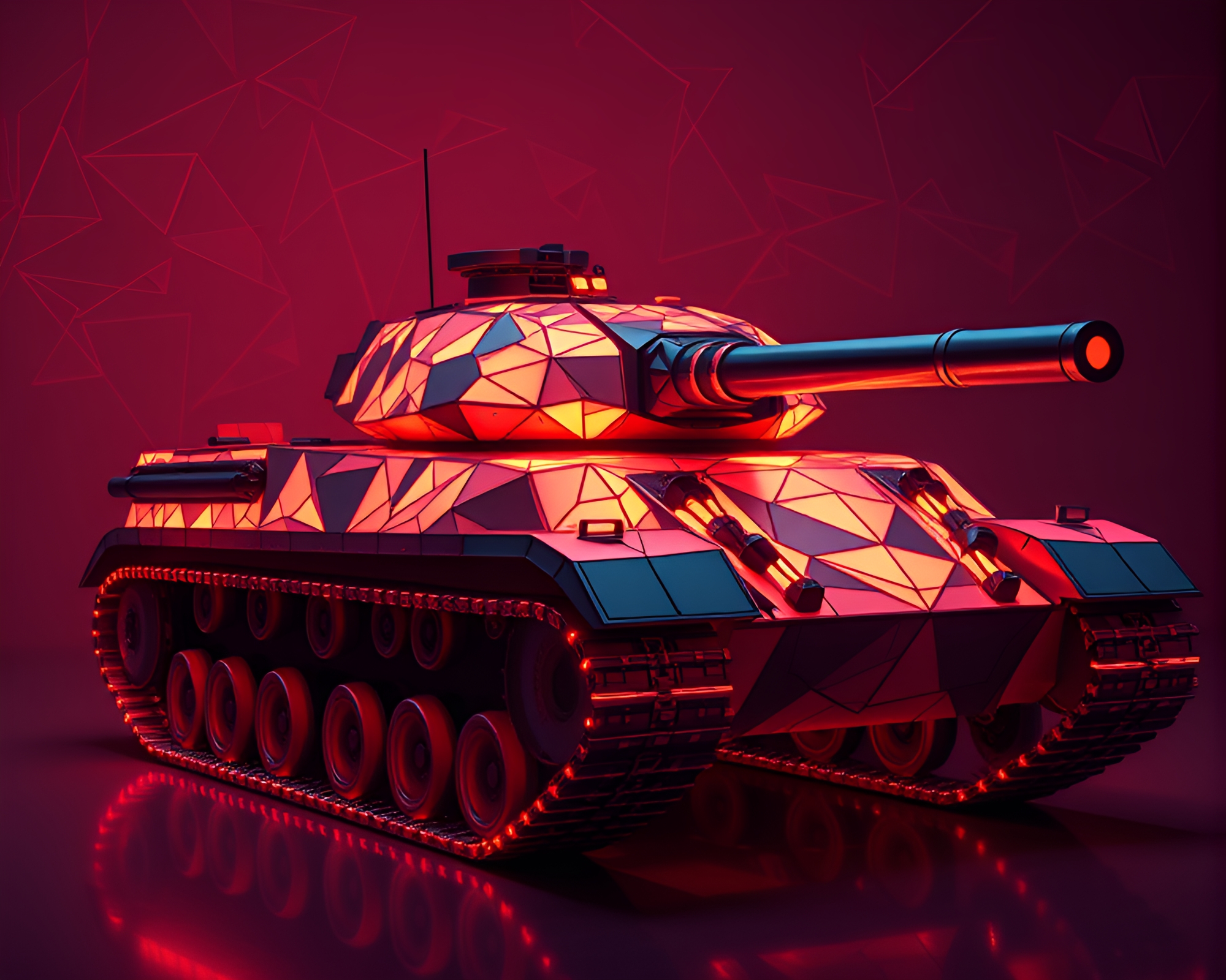 Peachy Glow LED Tank Art Composition – free AI stock image