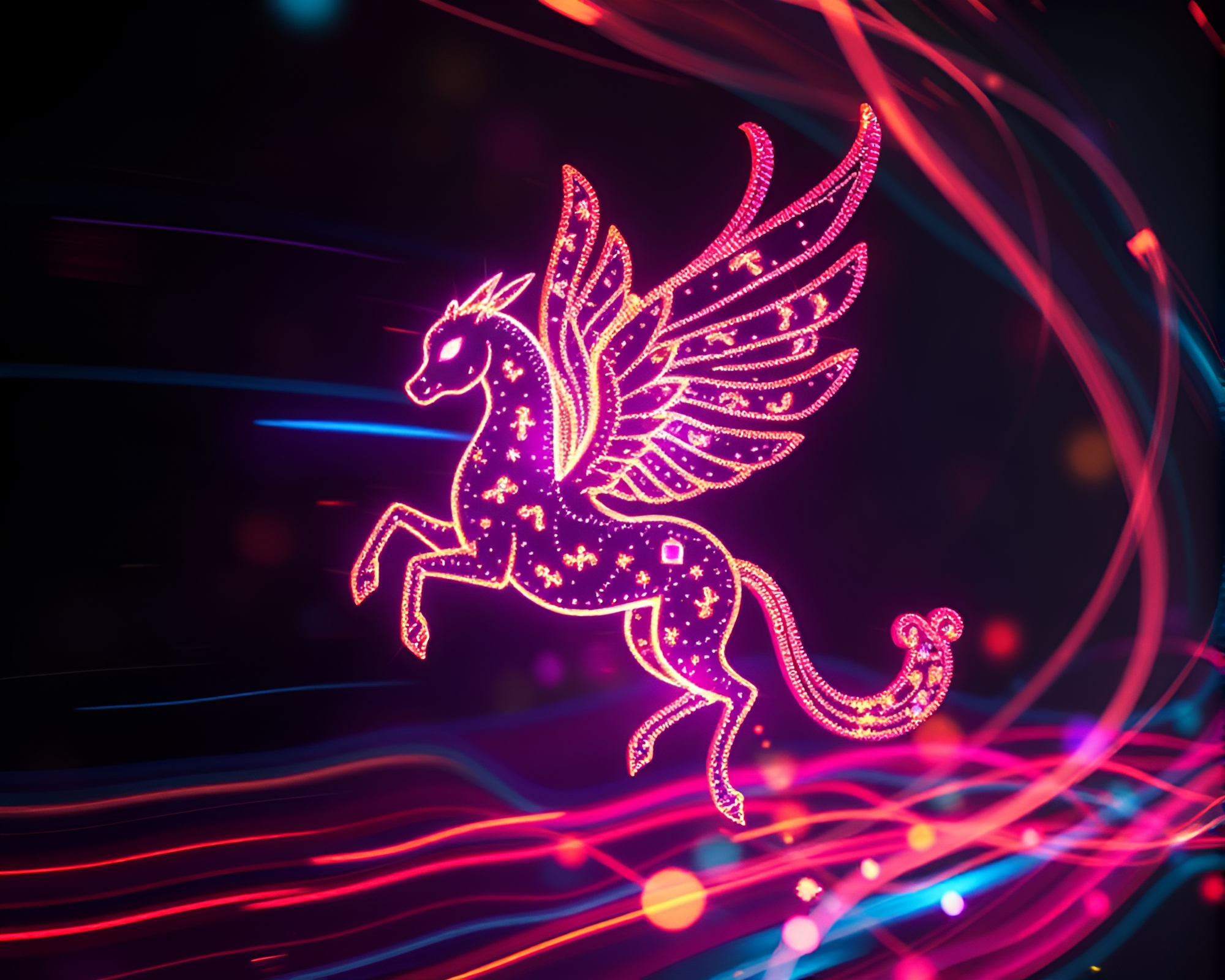 Chimera Neon Glow Motion Blur Streaks – free AI stock image