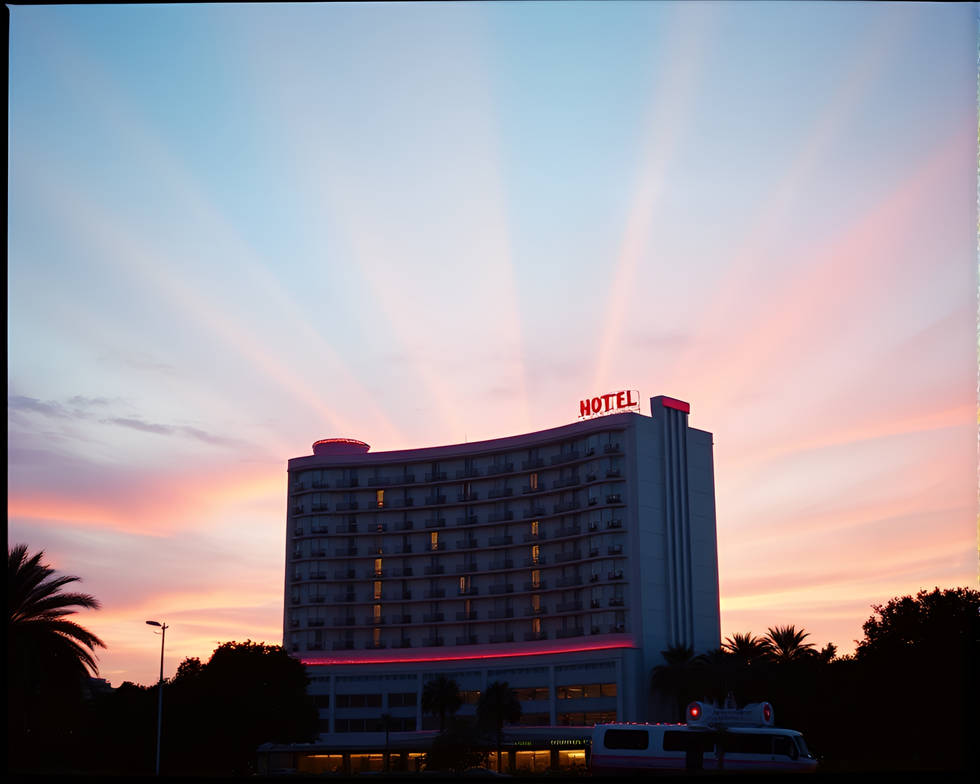 Sunrise Elegance in Art Deco Hotel – free AI stock image