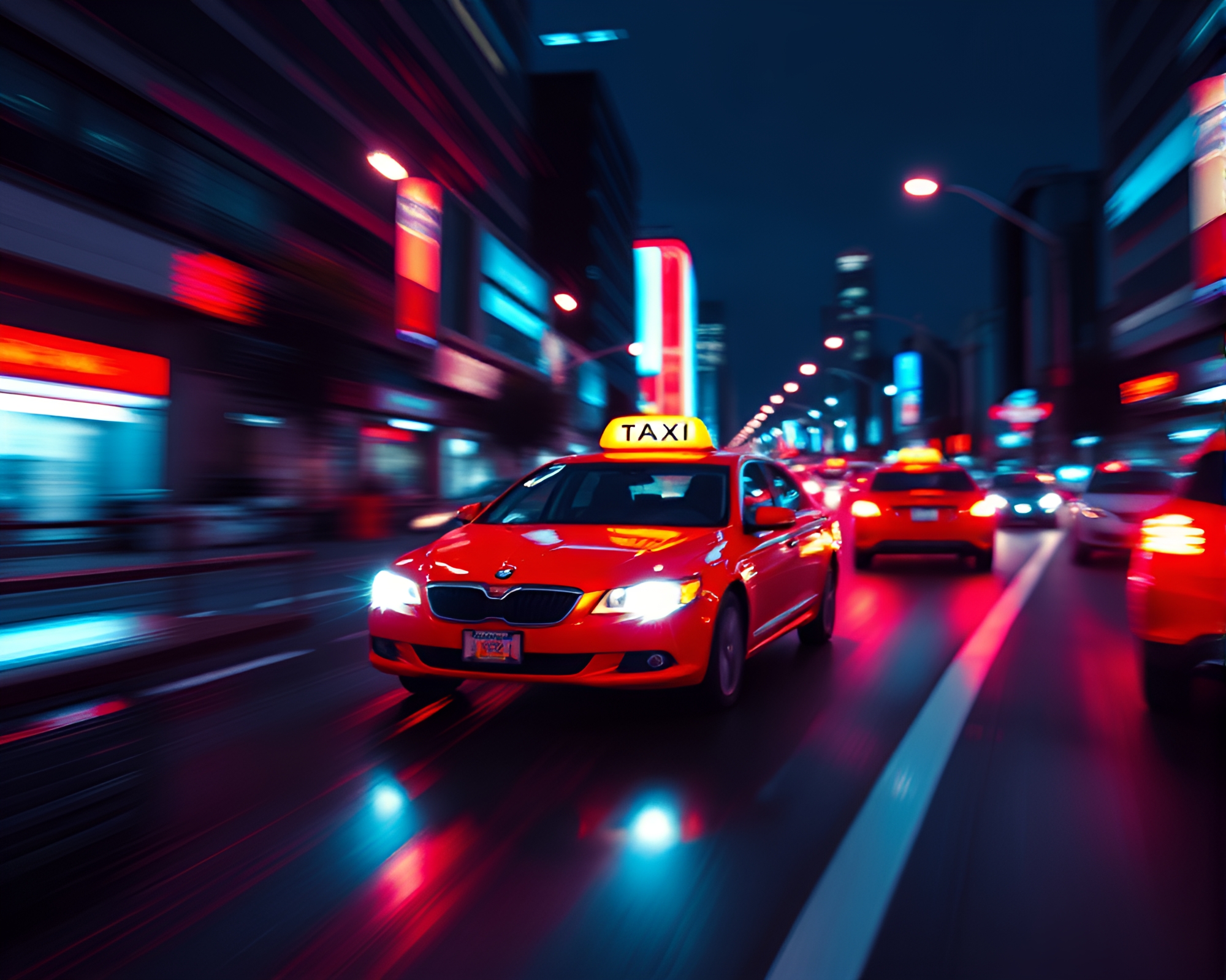 Taxi Blur Streak Through Vinyl Record Fantasy – free AI stock image