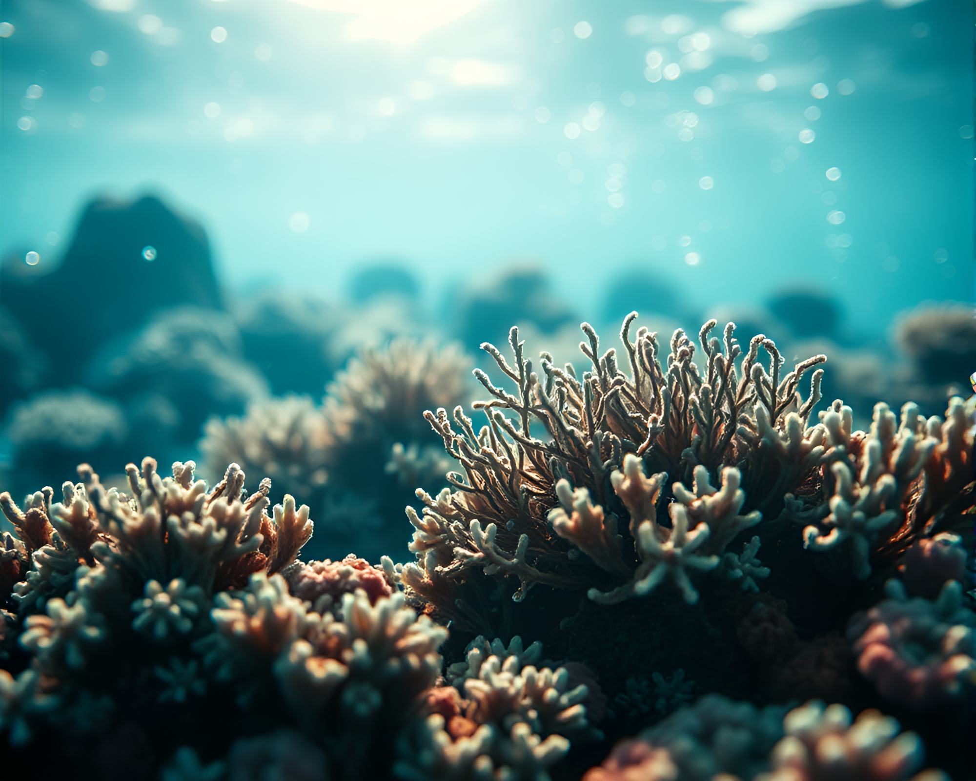 Reef Coral Underwater Toon Shading Acid Wash Composition – free AI stock image