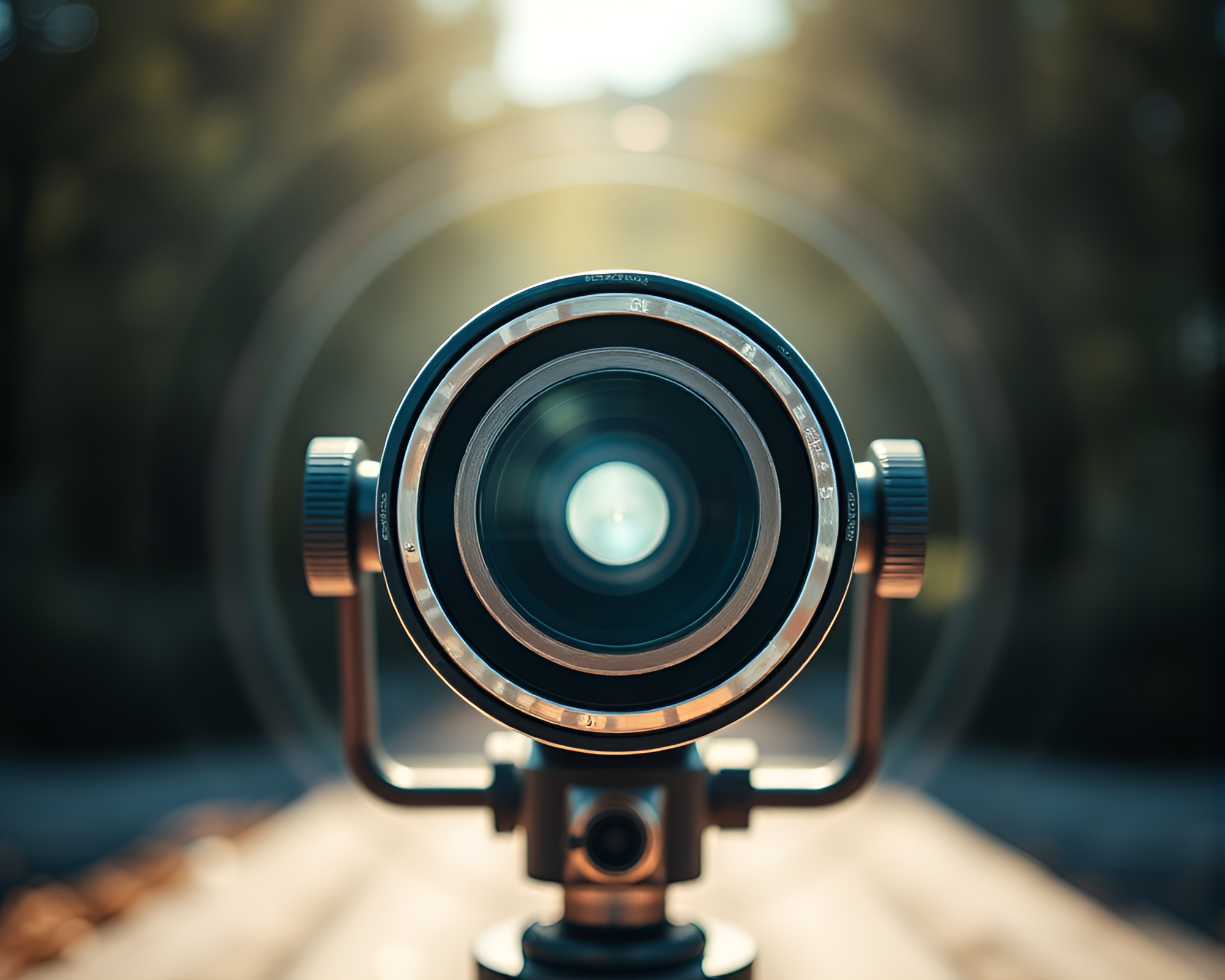 Vintage Telescope surrounded by concentric circles – free AI stock image