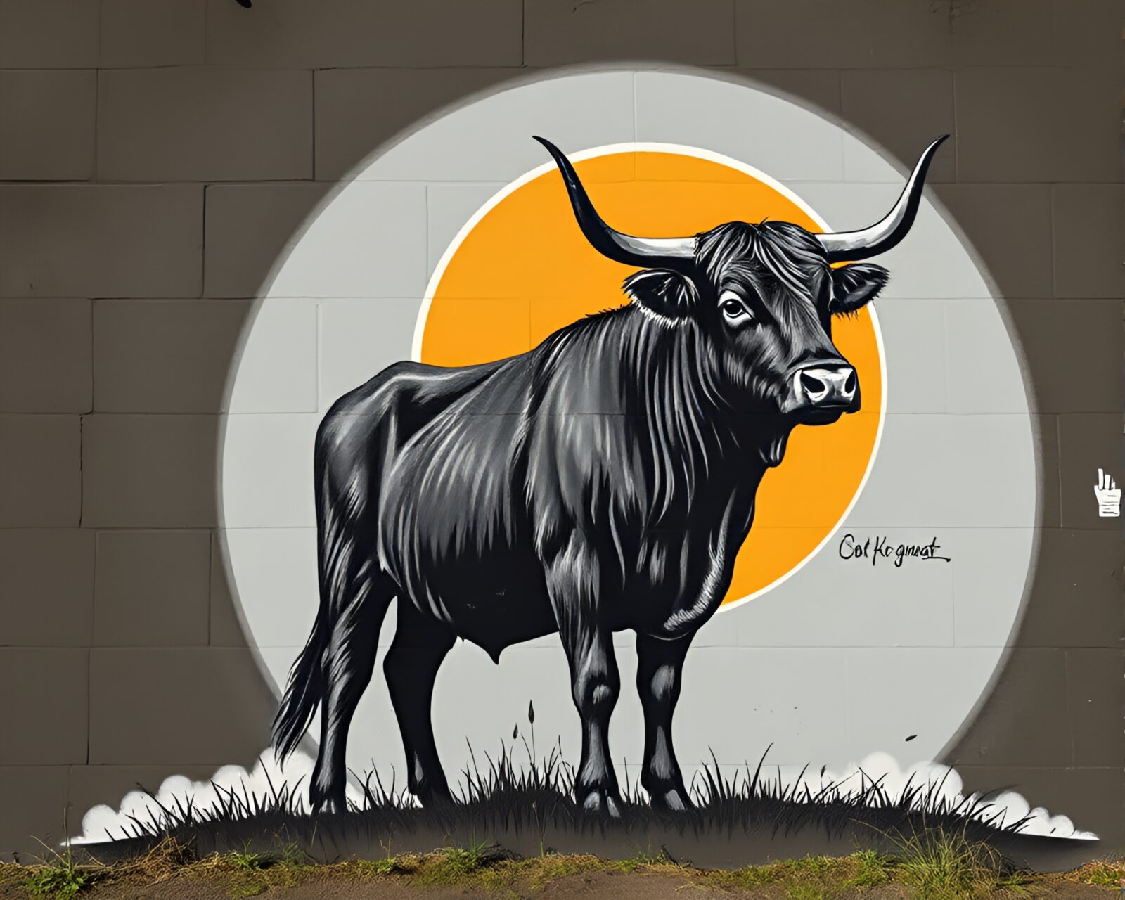 Medical illustration of a Highland cow under eclipse shadow