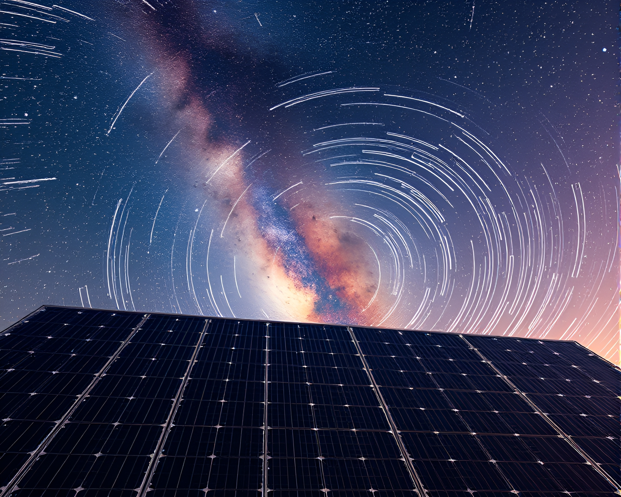 Solar Panel Array Double Exposure Concept Art – free AI stock image