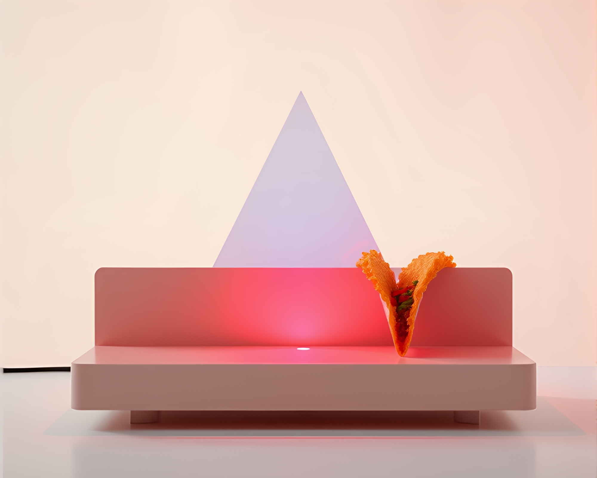 Prismatic Taco Stand in Dreamy Minimalist Haze – free AI stock image