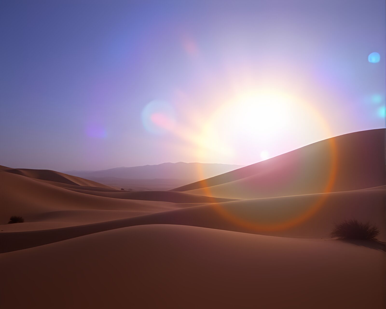 Vibrant soap film desert mirage under theatrical lighting