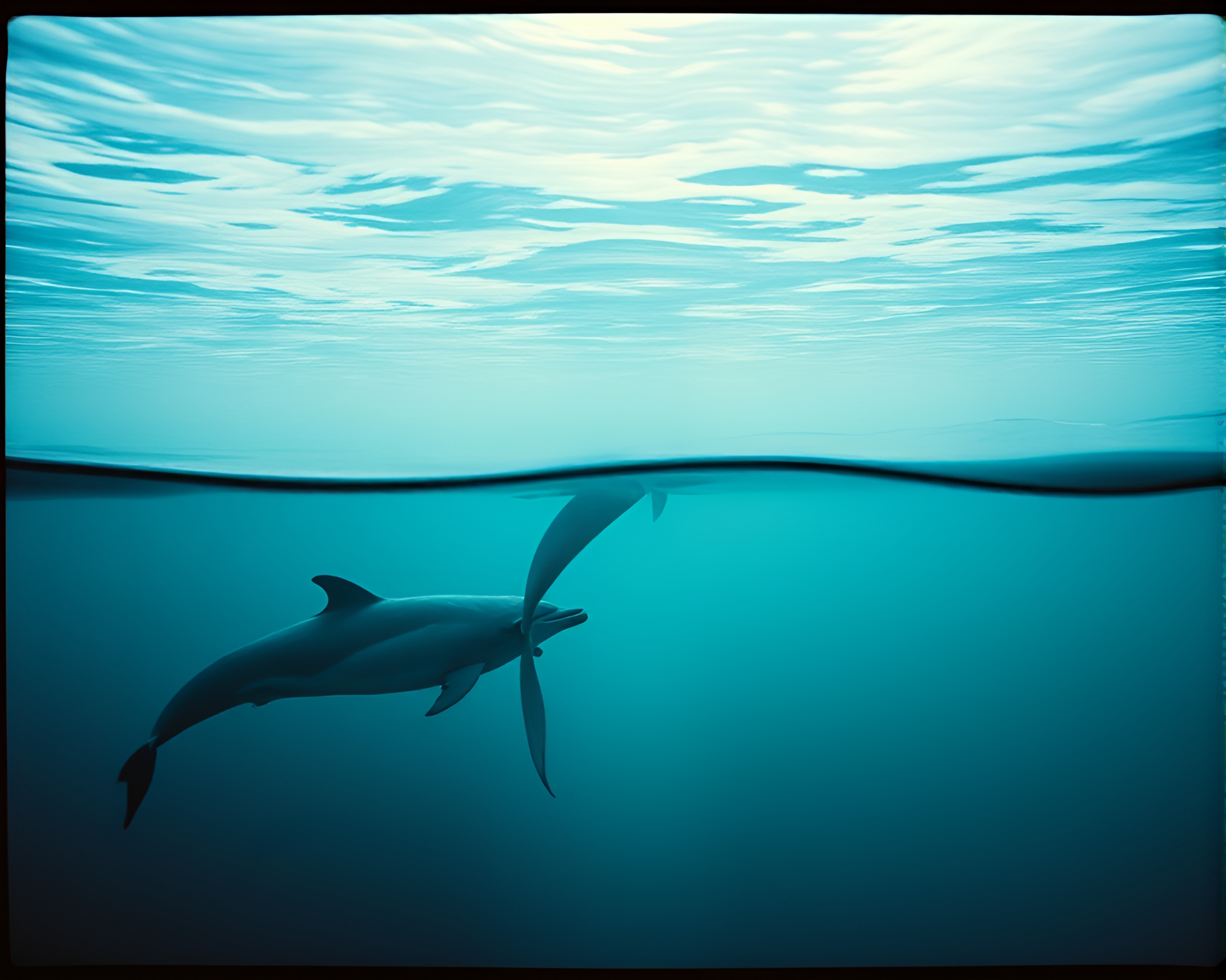 Halftone Grid Amazon River Dolphin Film Strip – free AI stock image
