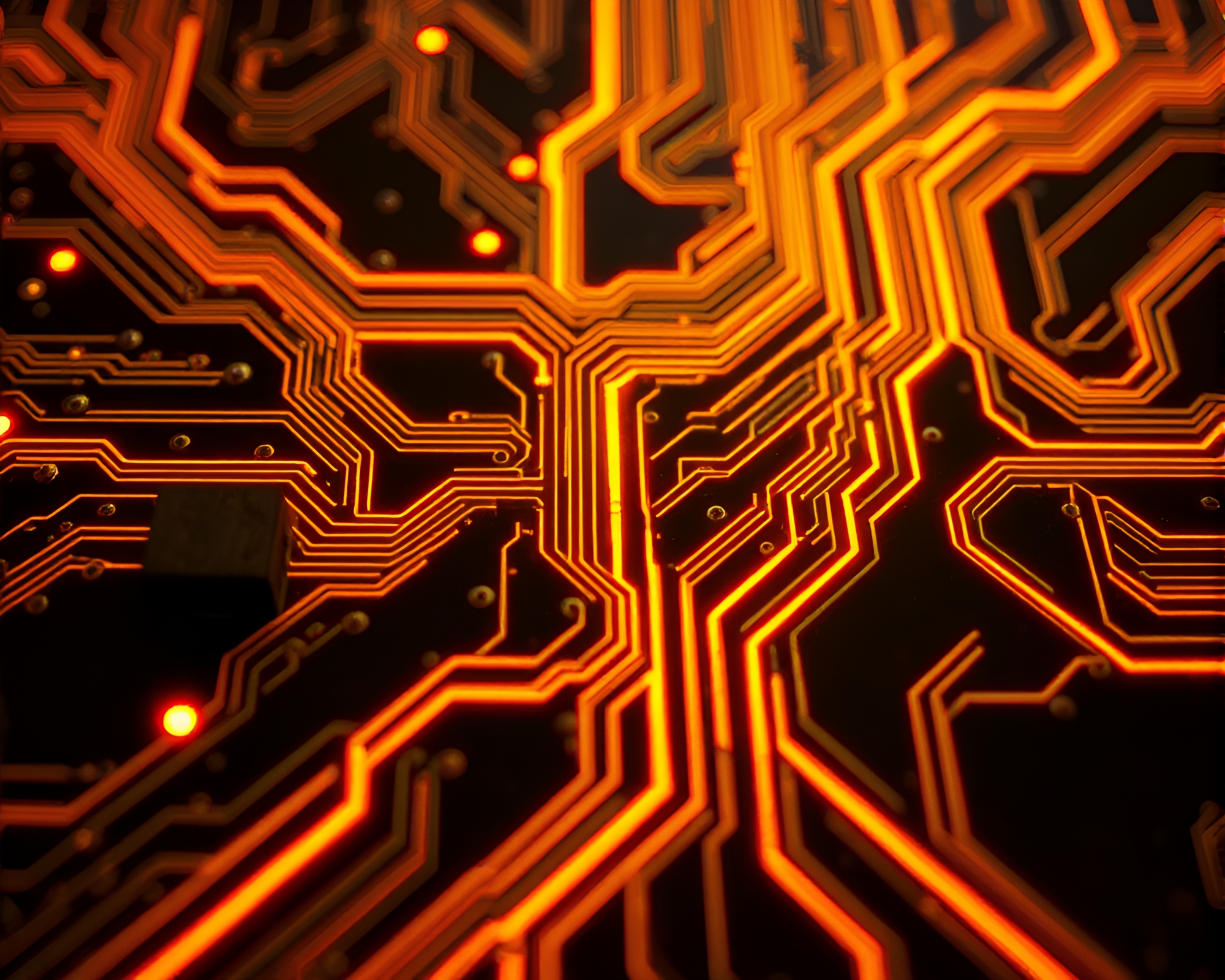 Neon City Pumpkin Pie Circuit Board Art – free AI stock image