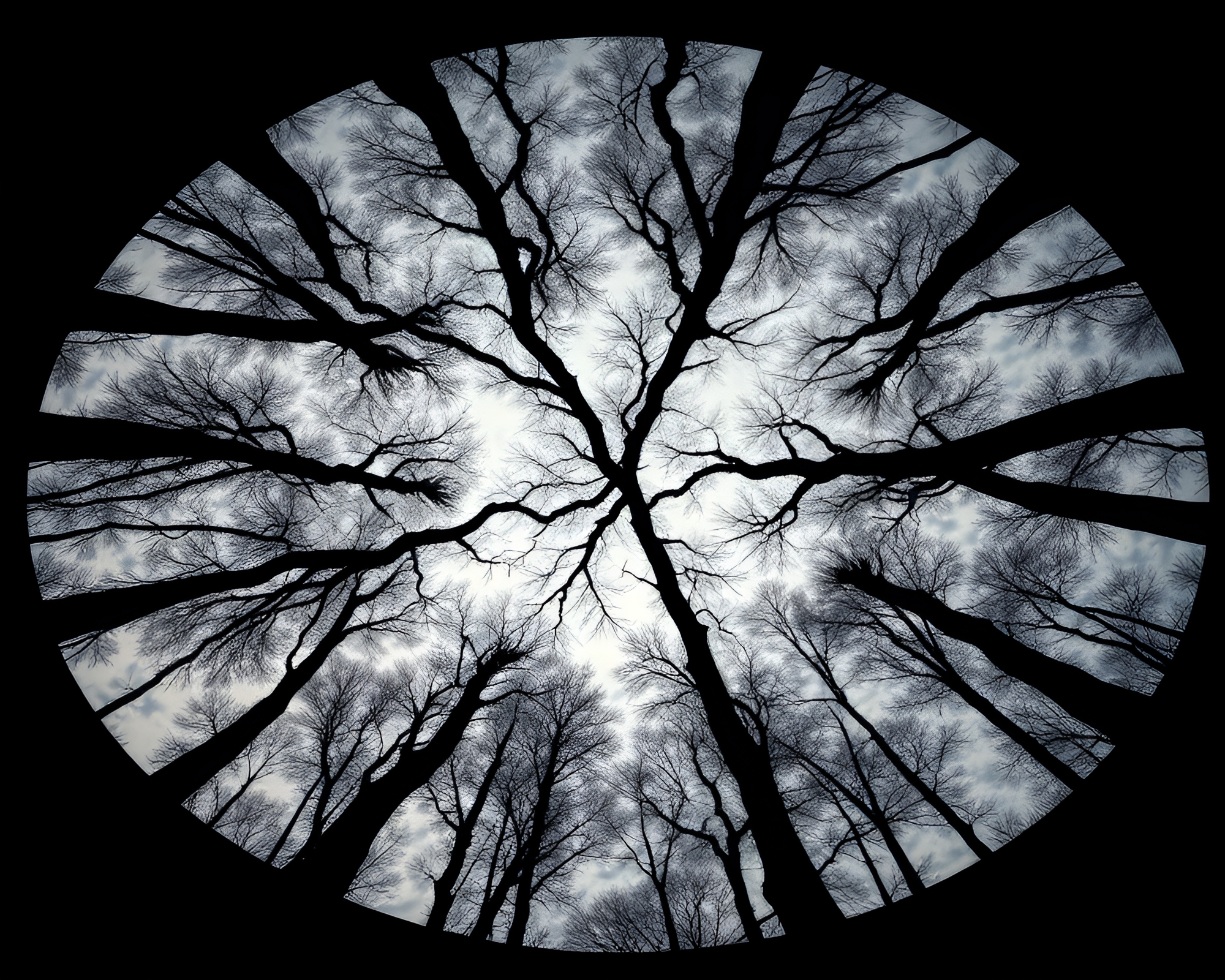 Telescope Tree Ring Pattern with Hard Shadows – free AI stock image