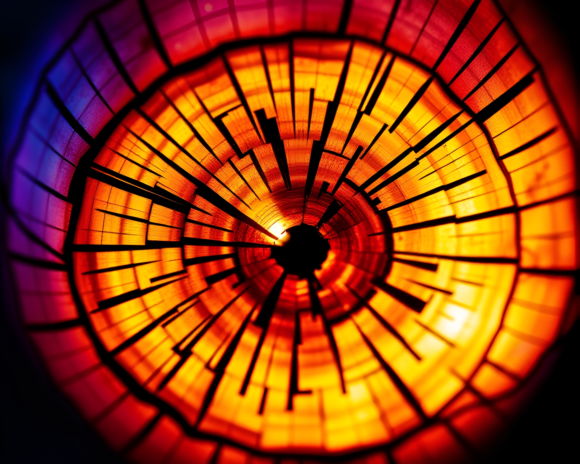 Neon Tree Ring Oil Lantern Macro Photography – free AI stock image