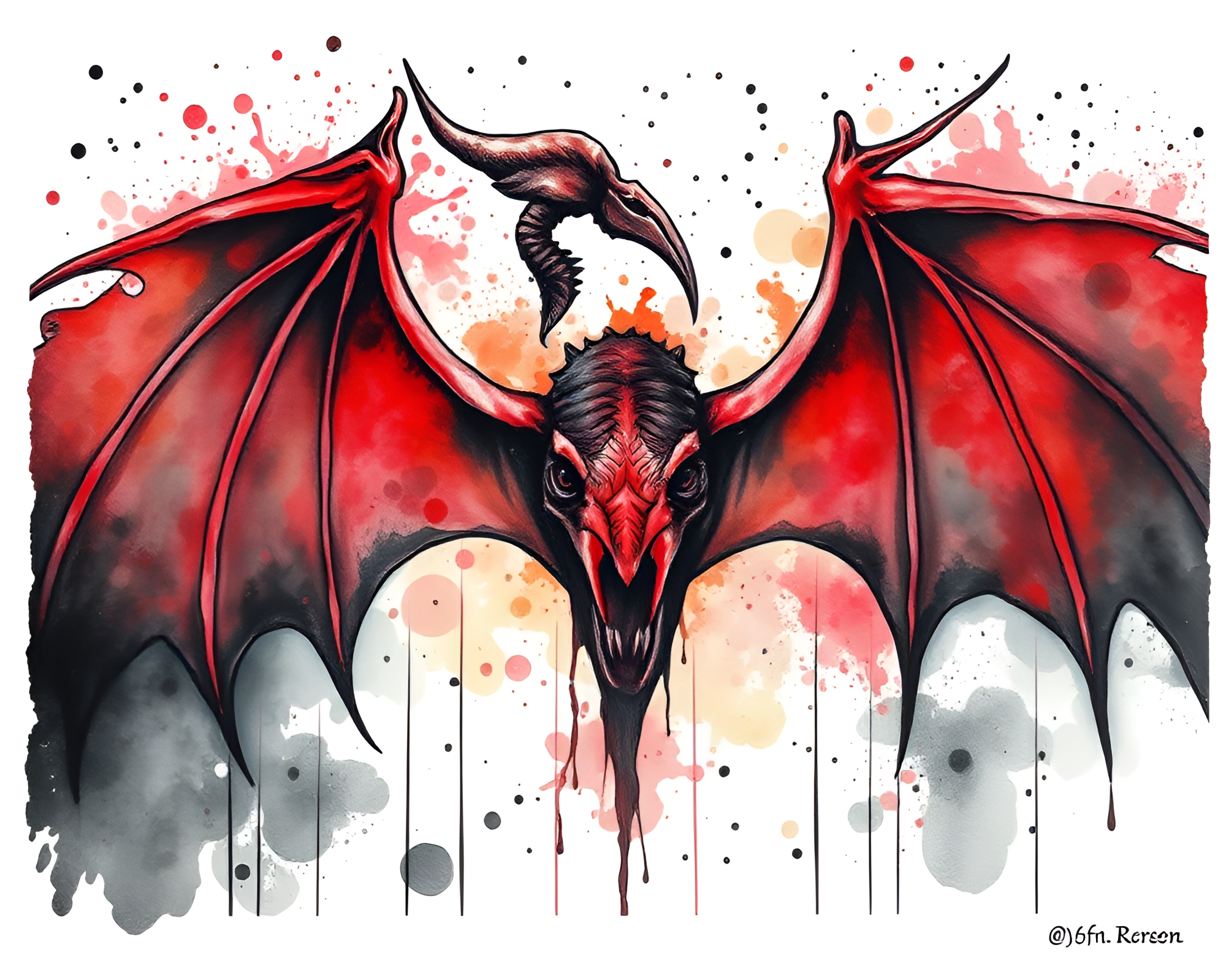 Ethereal Vampire Queen in Wildlife Watercolor – free AI stock image