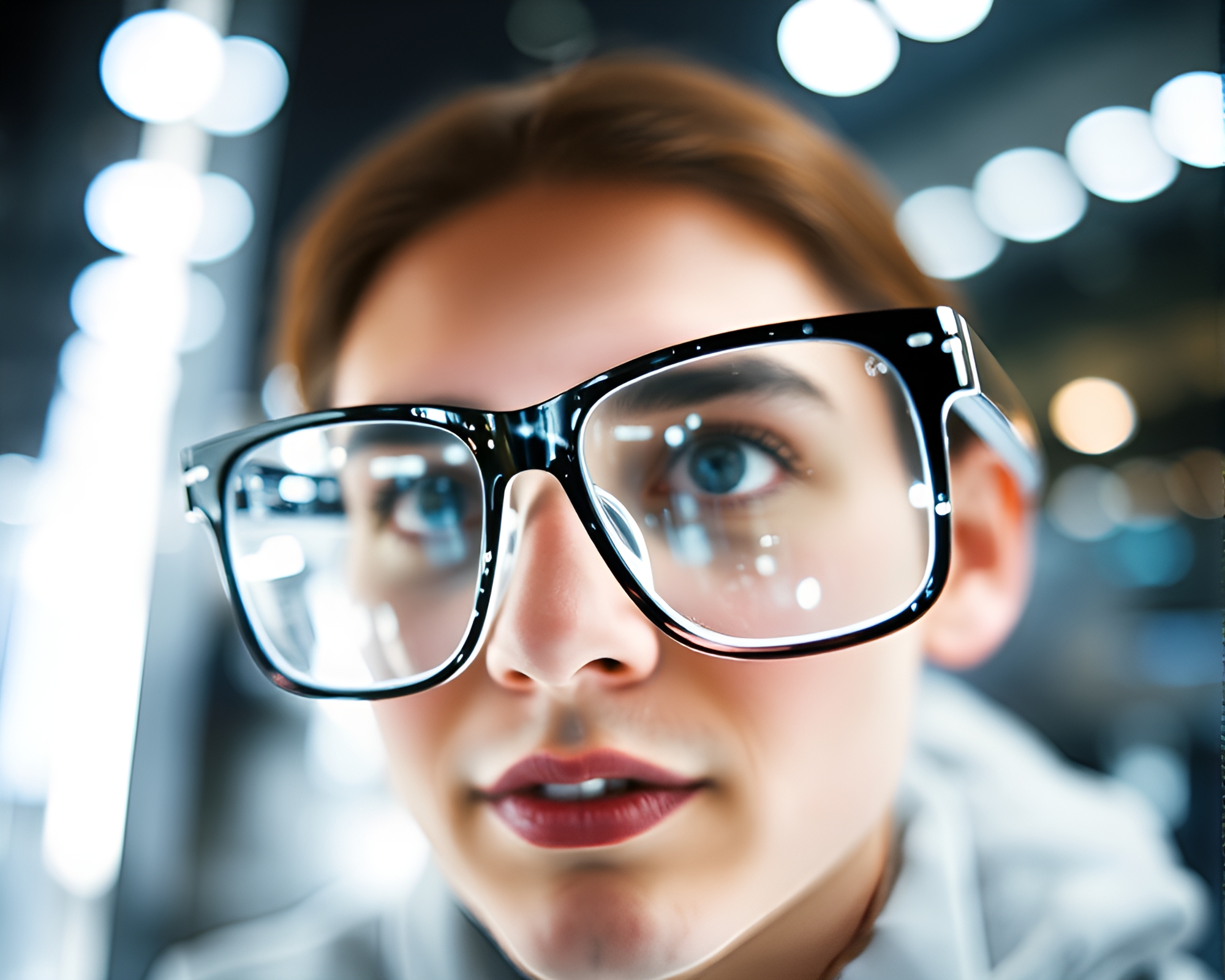 Augmented Reality Glass Double Exposure Distortion – free AI stock image