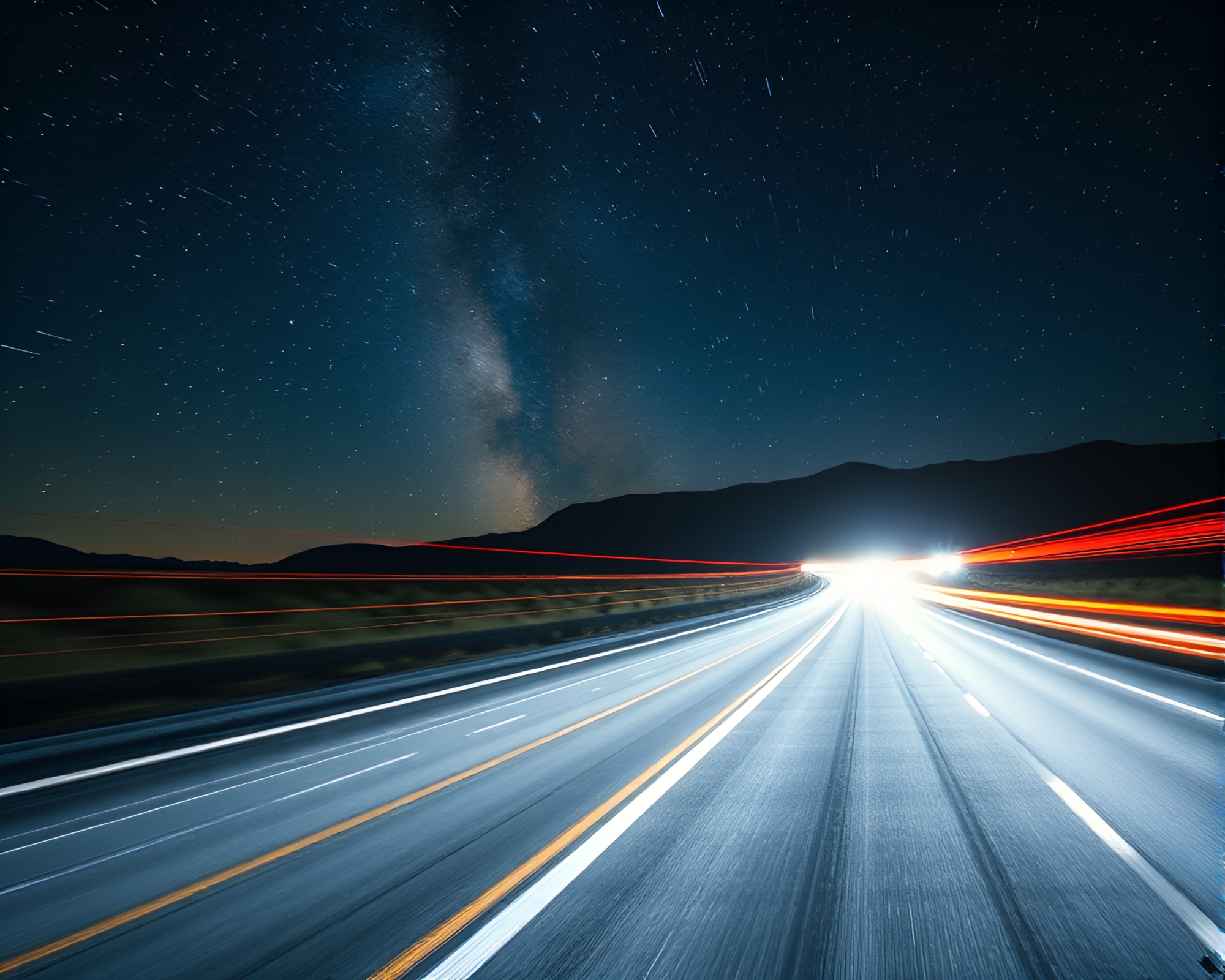 Banshee Car Light Trails Encounter – free AI stock image