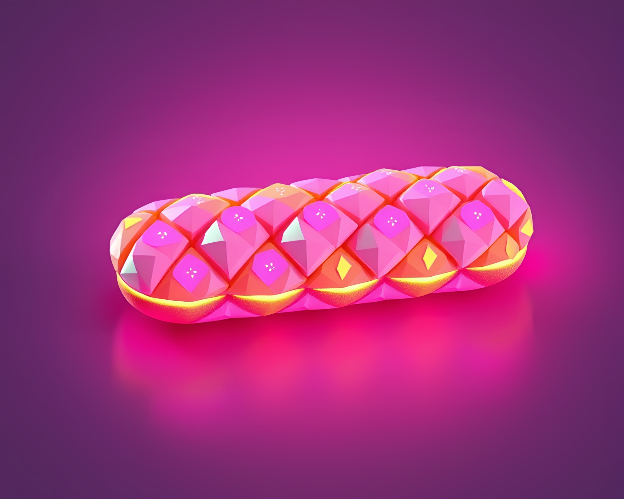 Futuristic Baguette Neon Geometric Composition – free AI stock image