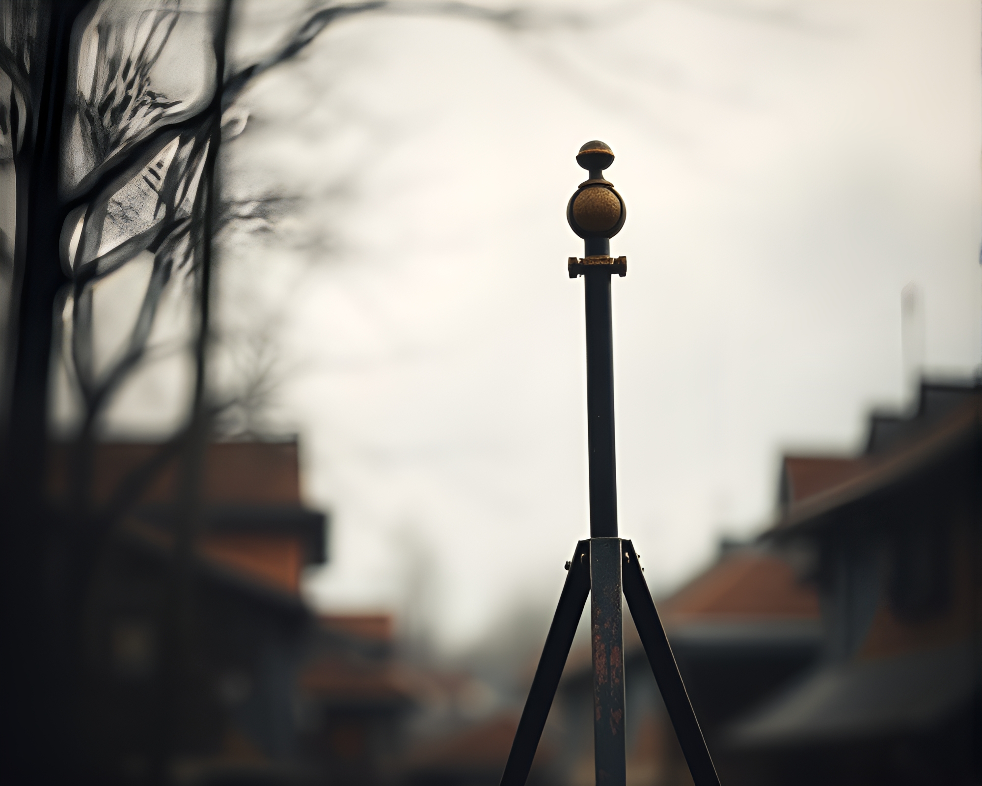Enchanting Antique Compass in Soft Focus Sumi-e Brushwork – free AI stock image