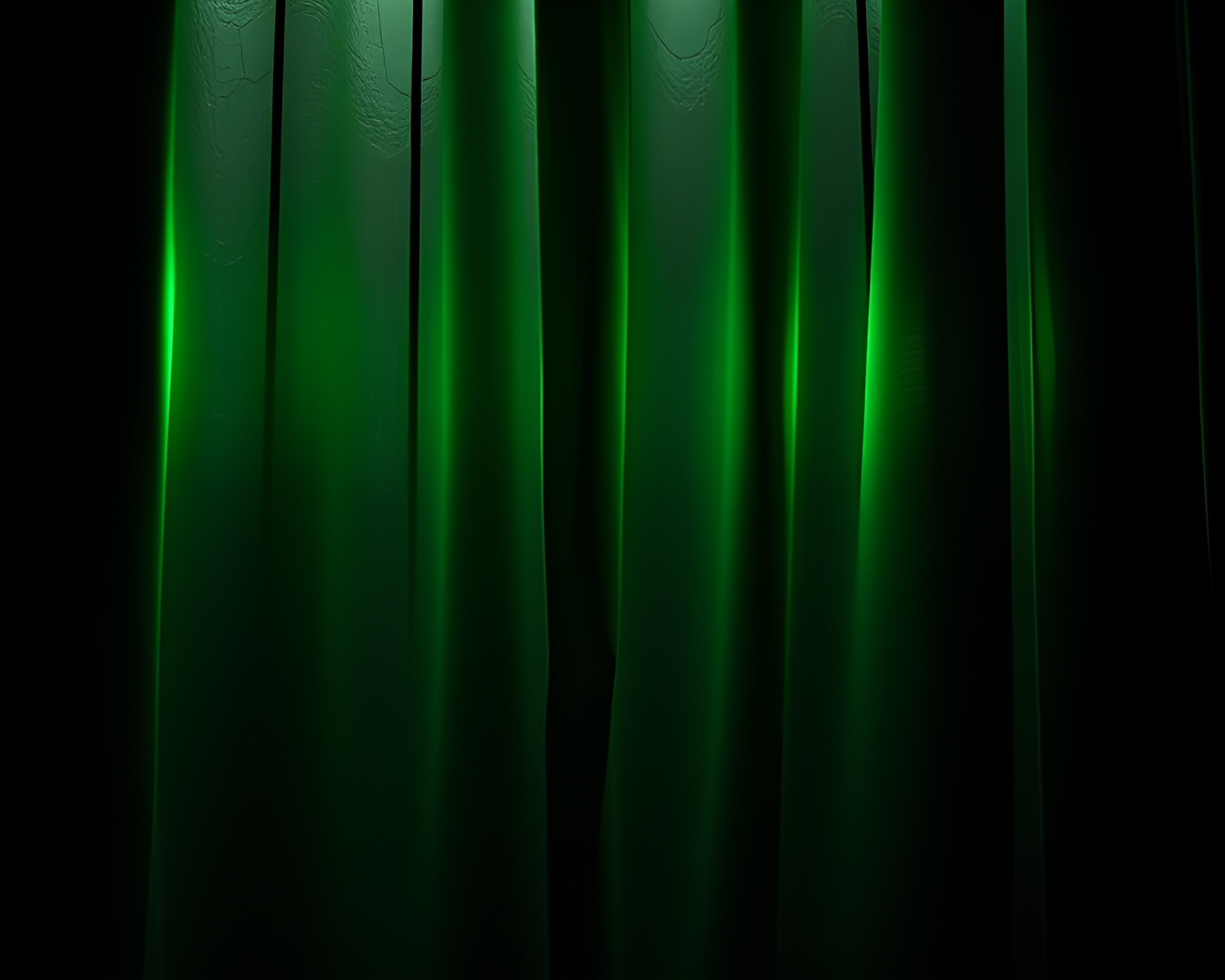 Monochrome Green Neon Sign Fabric Folds – free AI stock image