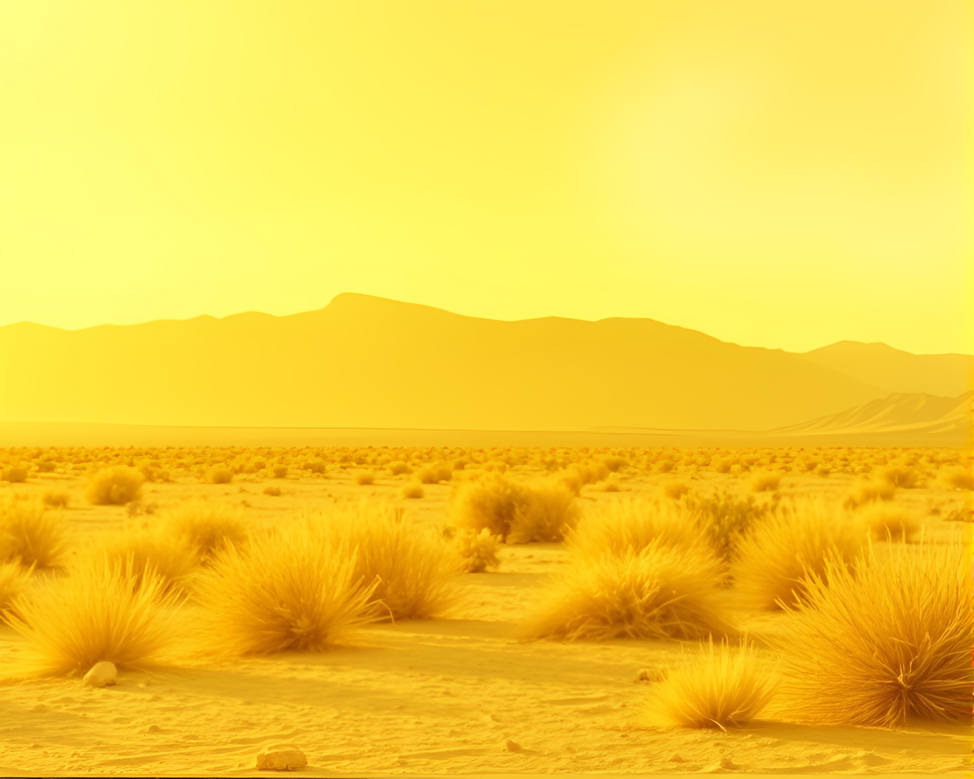 Desert Mirage Glass Distortion Contouring Lemon Yellow Image – free AI stock image