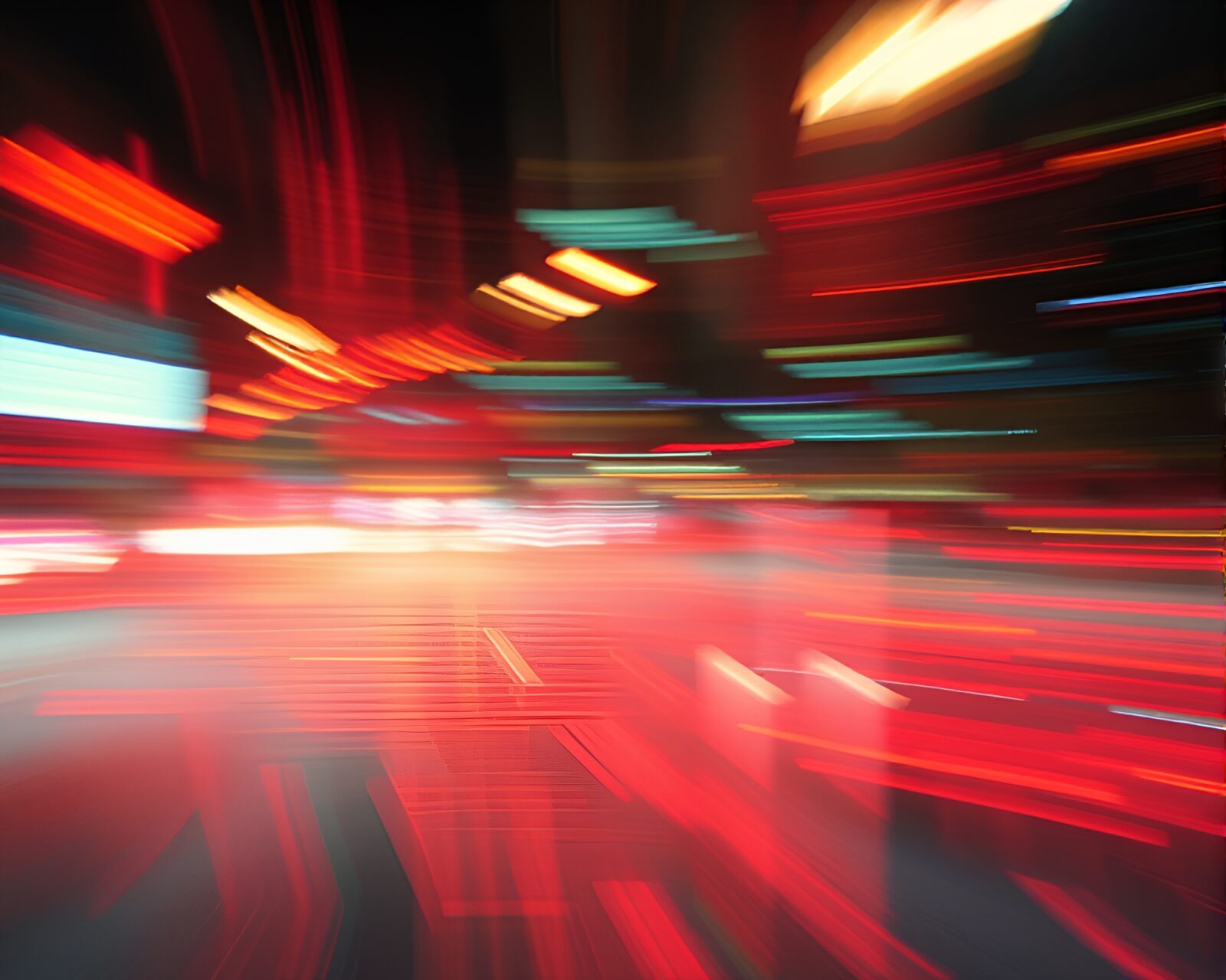 Abstract streaks of light in glitch art style