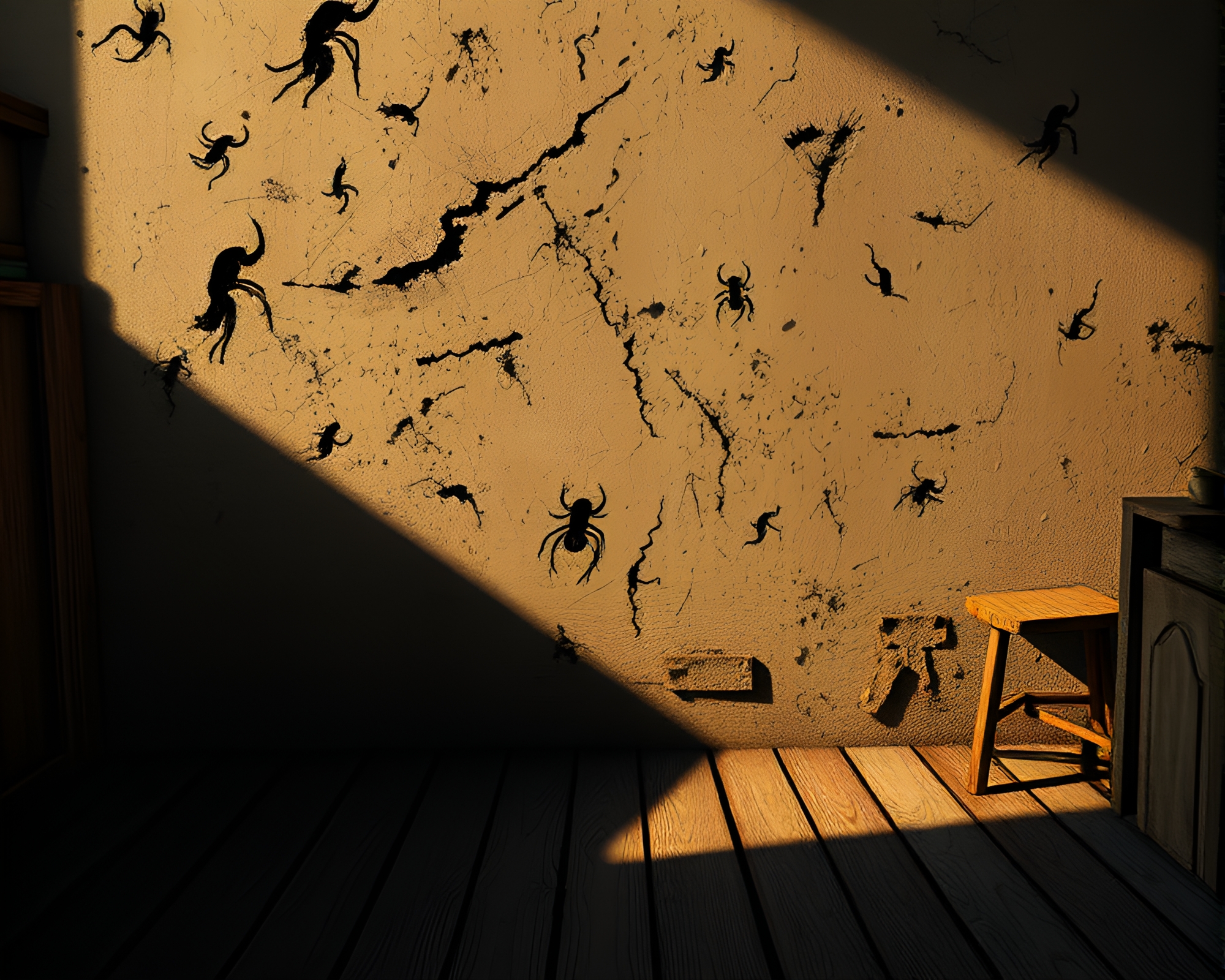 3D Bio-Printer Experiment in Shadowy Attic – free AI stock image