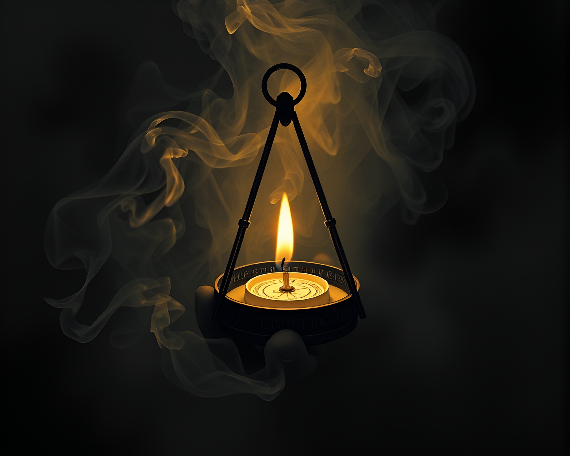 Ethereal Pocket Sundial in Candle Smoke Noir Ambiance – free AI stock image