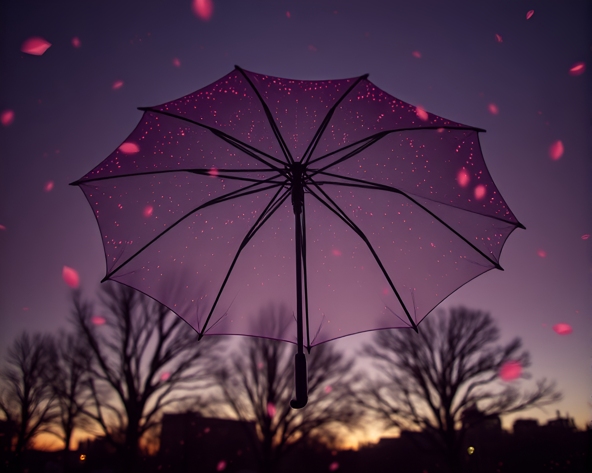 Kaleidoscope Umbrella Infrared Twilight – free AI stock image