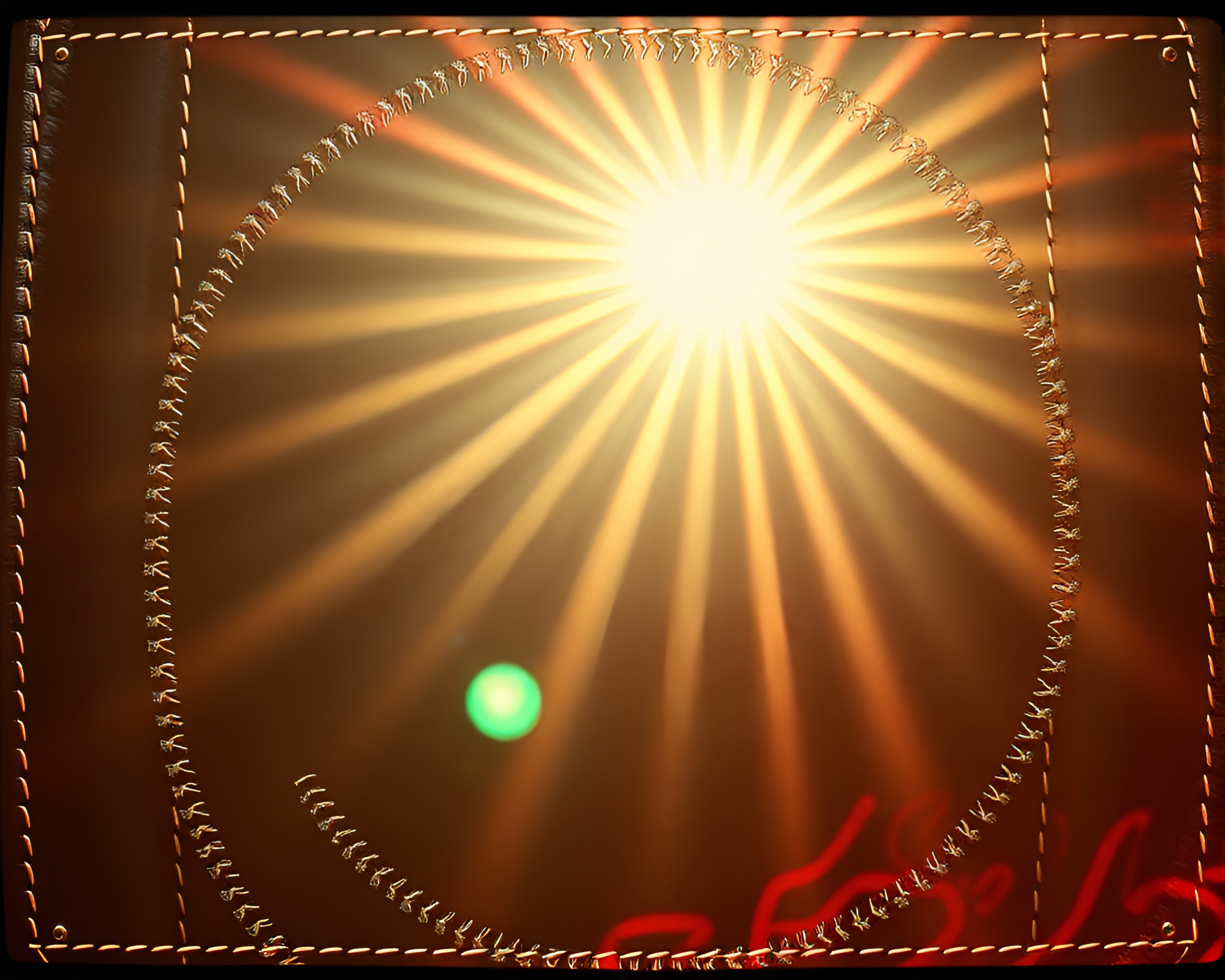 Retro Mirror Maze with Sunbeam Stitched Pattern – free AI stock image