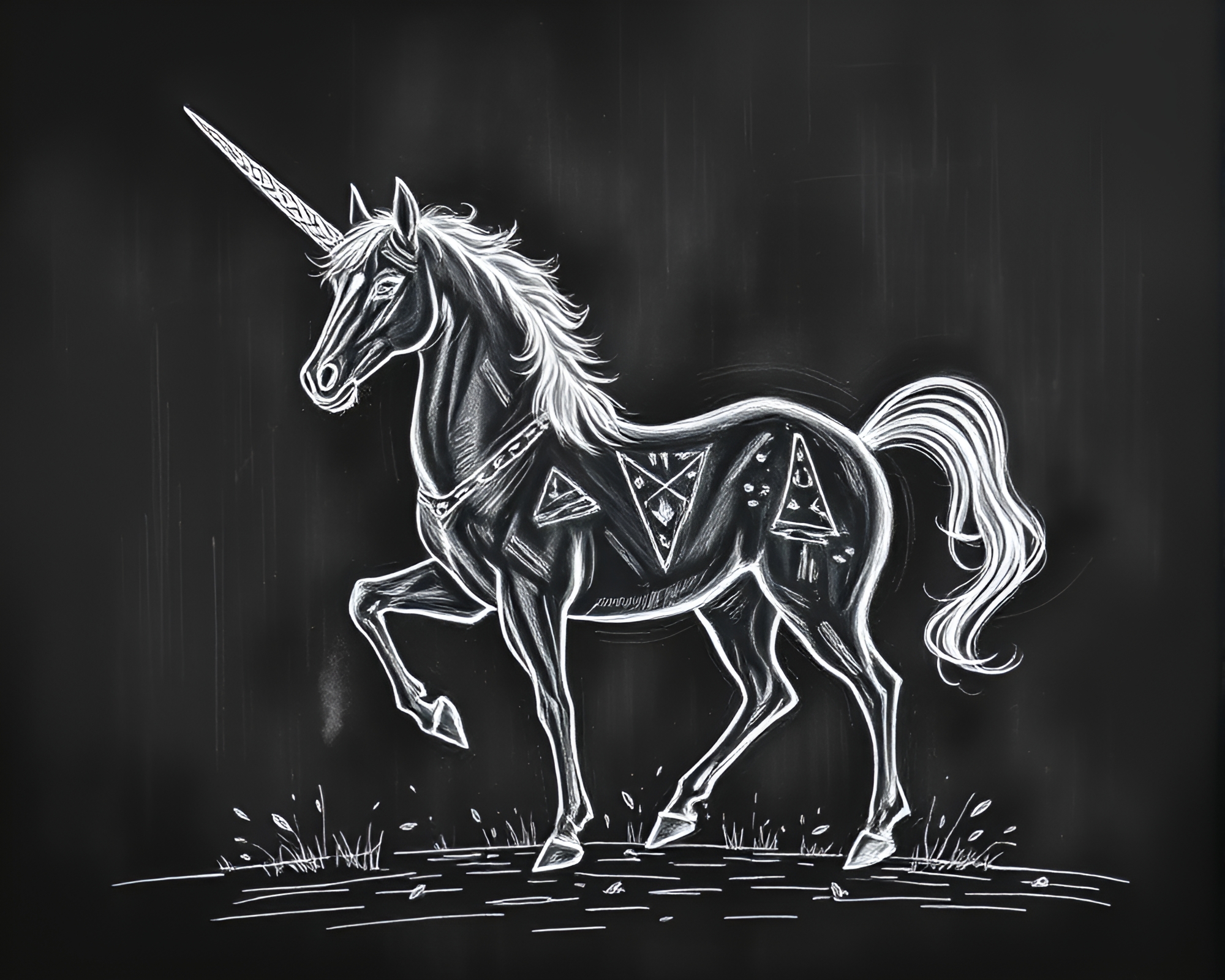 Centaur Chalk Sketch with Retro Scanlines – free AI stock image