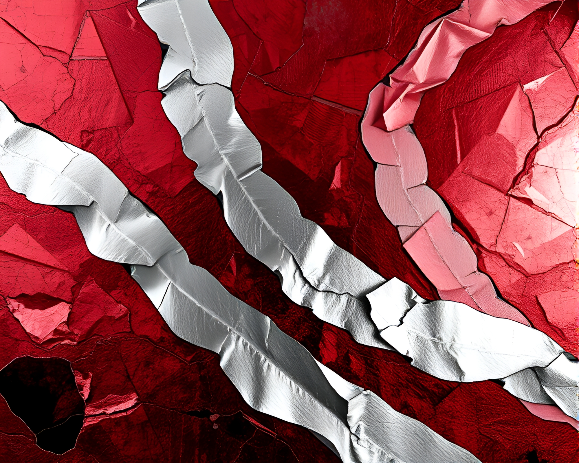 Écorché Study with Ruby Red Glitch Aesthetics – free AI stock image