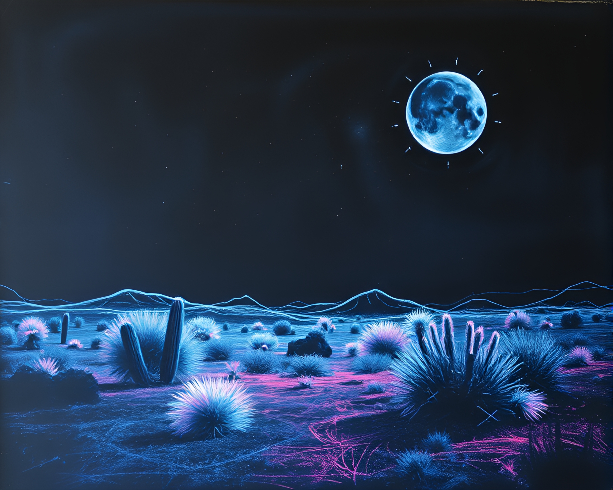 Mystical Desert Double Exposure – free AI stock image