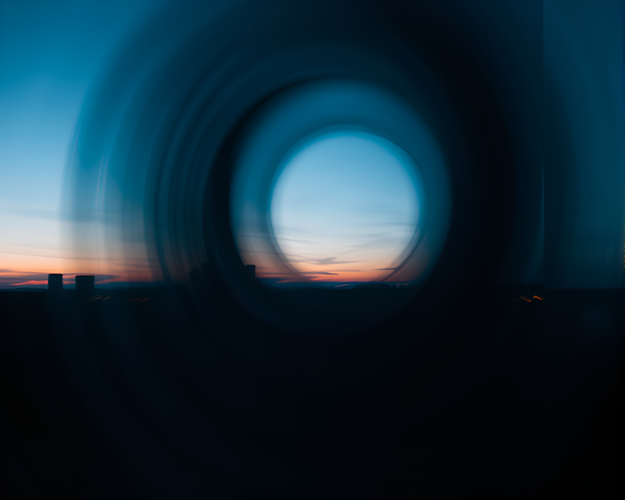 Ethereal Wormhole at Dusk: Motion Blur Noir – free AI stock image