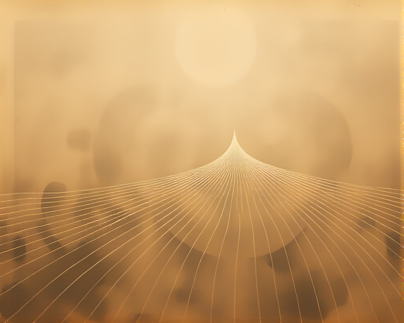Detailed etching lines of an ethereal astral projection scene