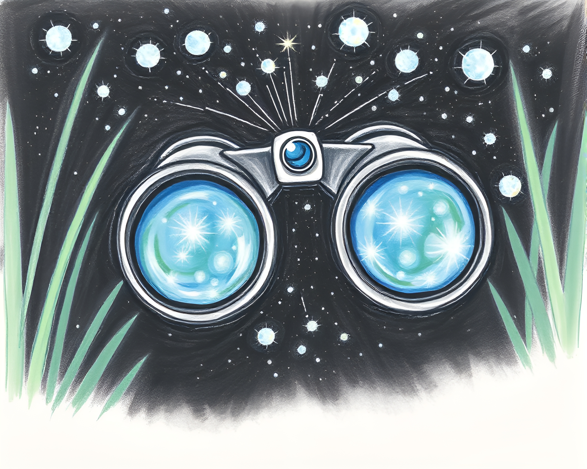 Enchanted Binoculars in Dewdrop Forest – free AI stock image