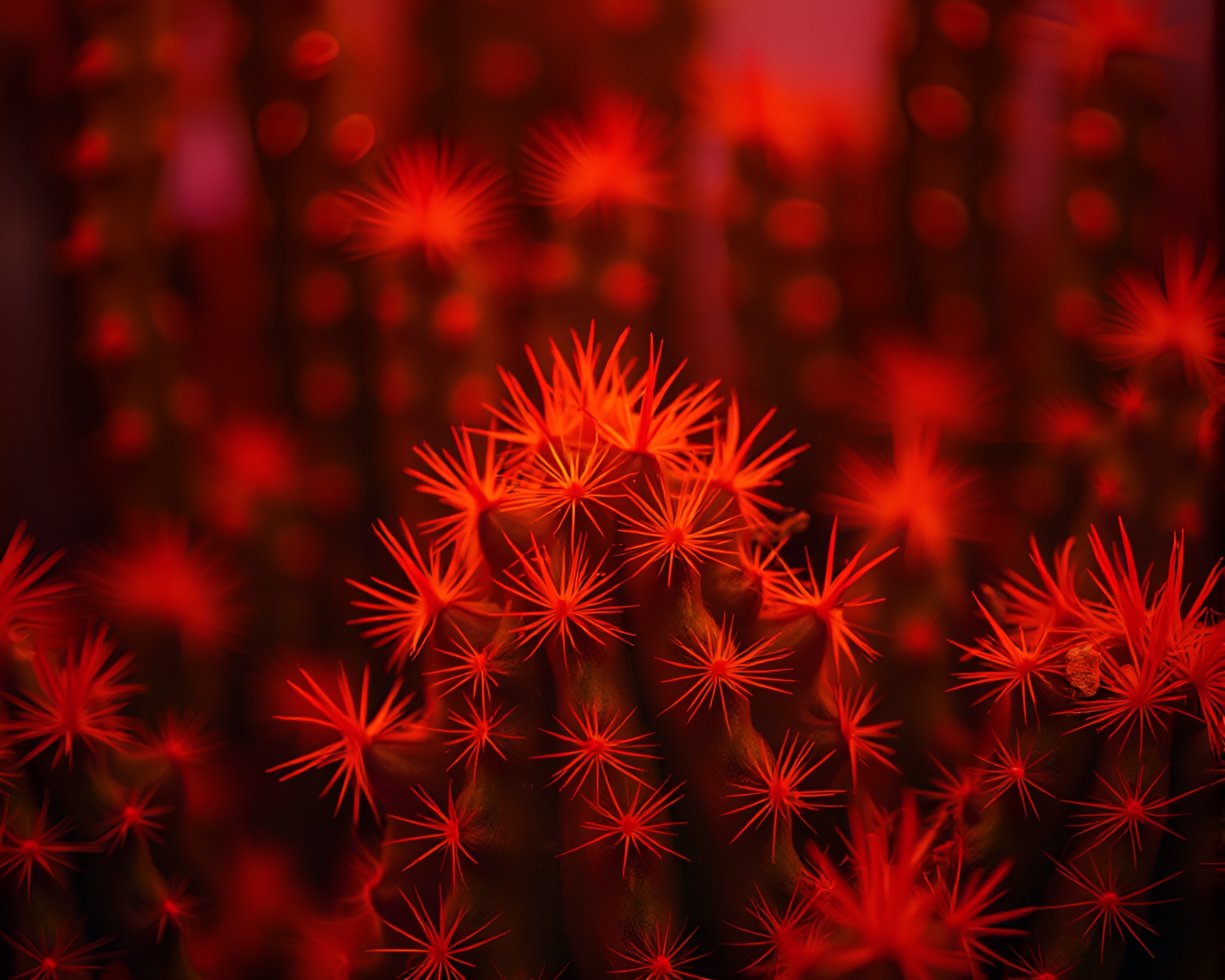 Neon Cactus Among Burnt Orange Paper Textures – free AI stock image