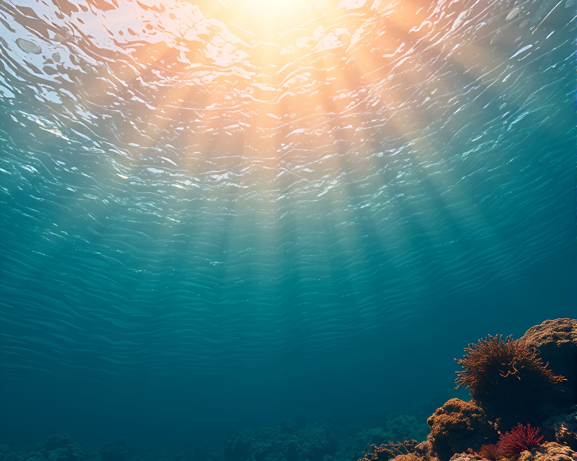 Coral Reef Adventure with Stunning Real-Time Ray Tracing – free AI stock image