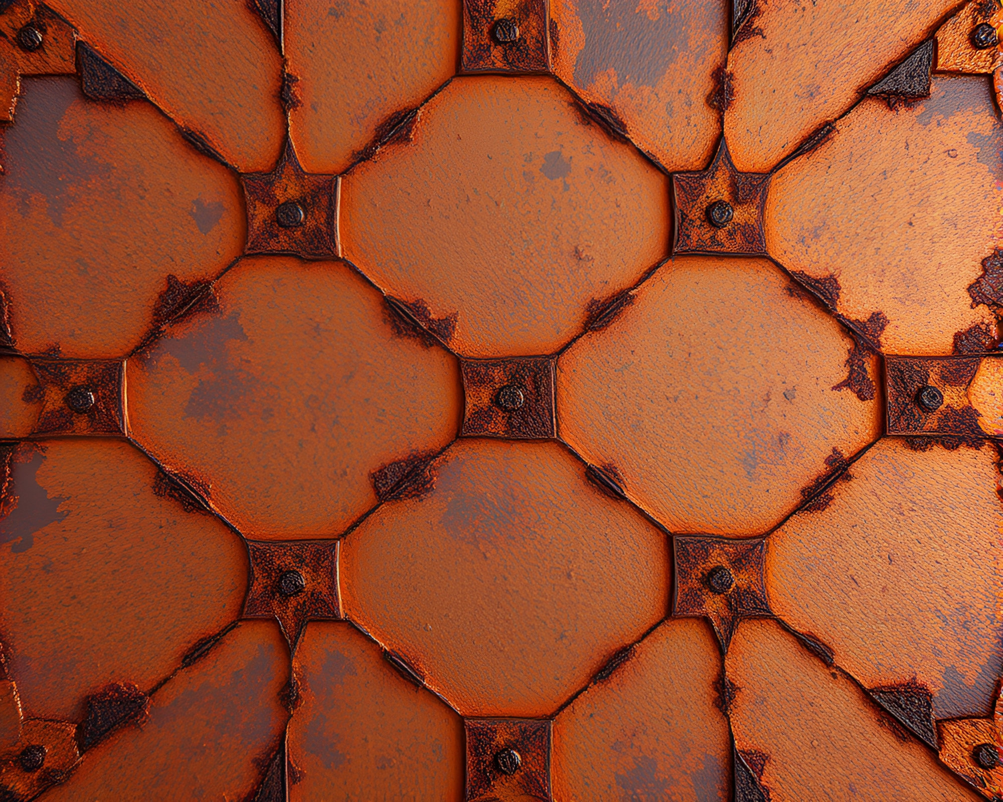 Rust Mosaic: Escher-inspired Retro Jewel-Toned Texture – free AI stock image