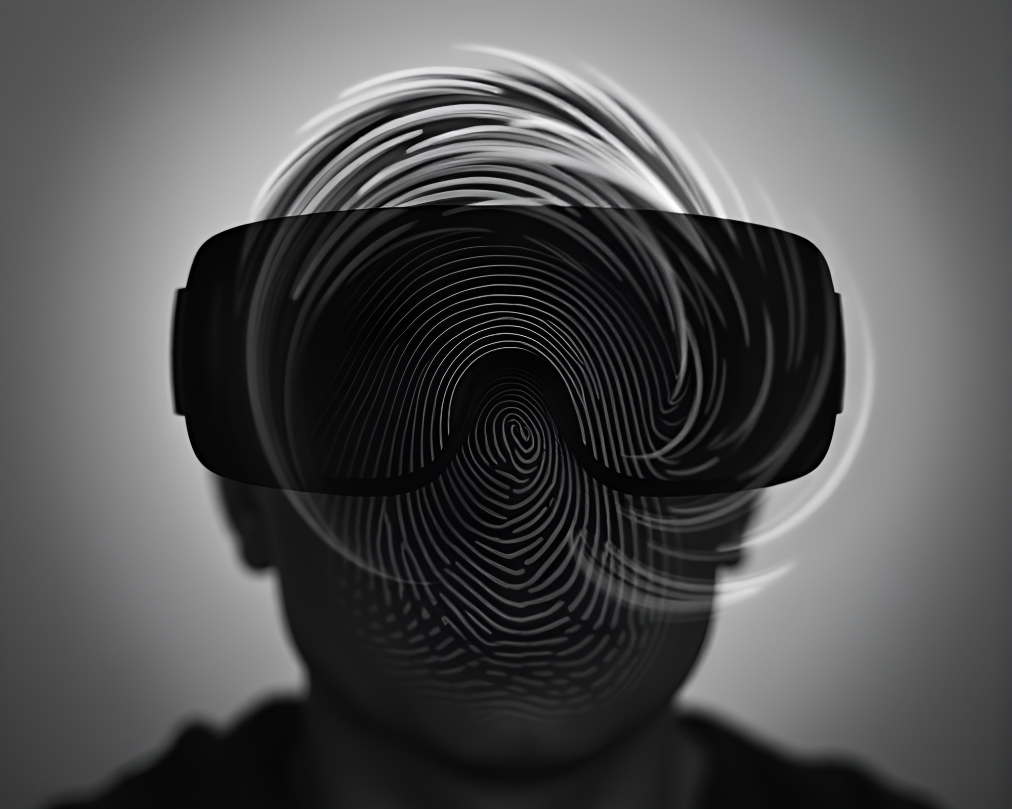 Fingerprint Swirl Augmented Reality Glasses Lithography – free AI stock image