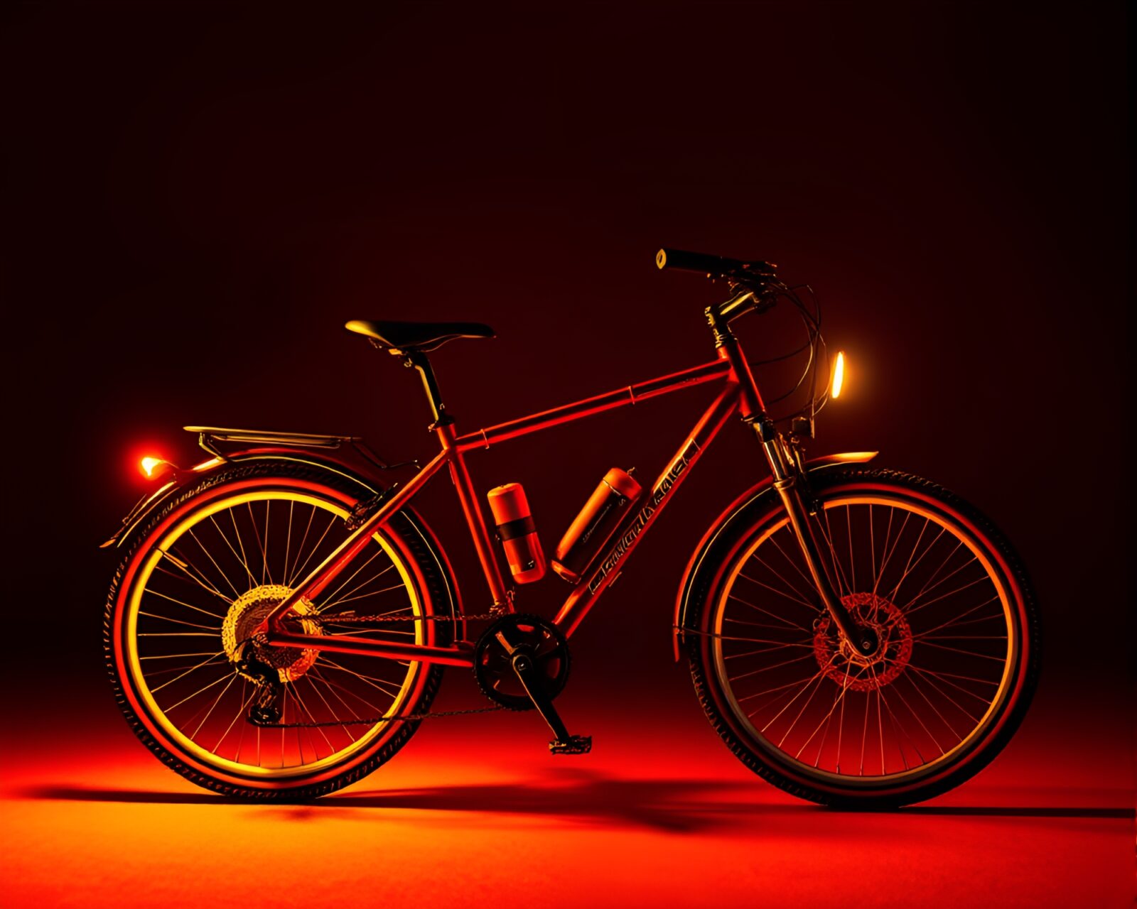 Vector halftone image of a solar-powered bike in shadows