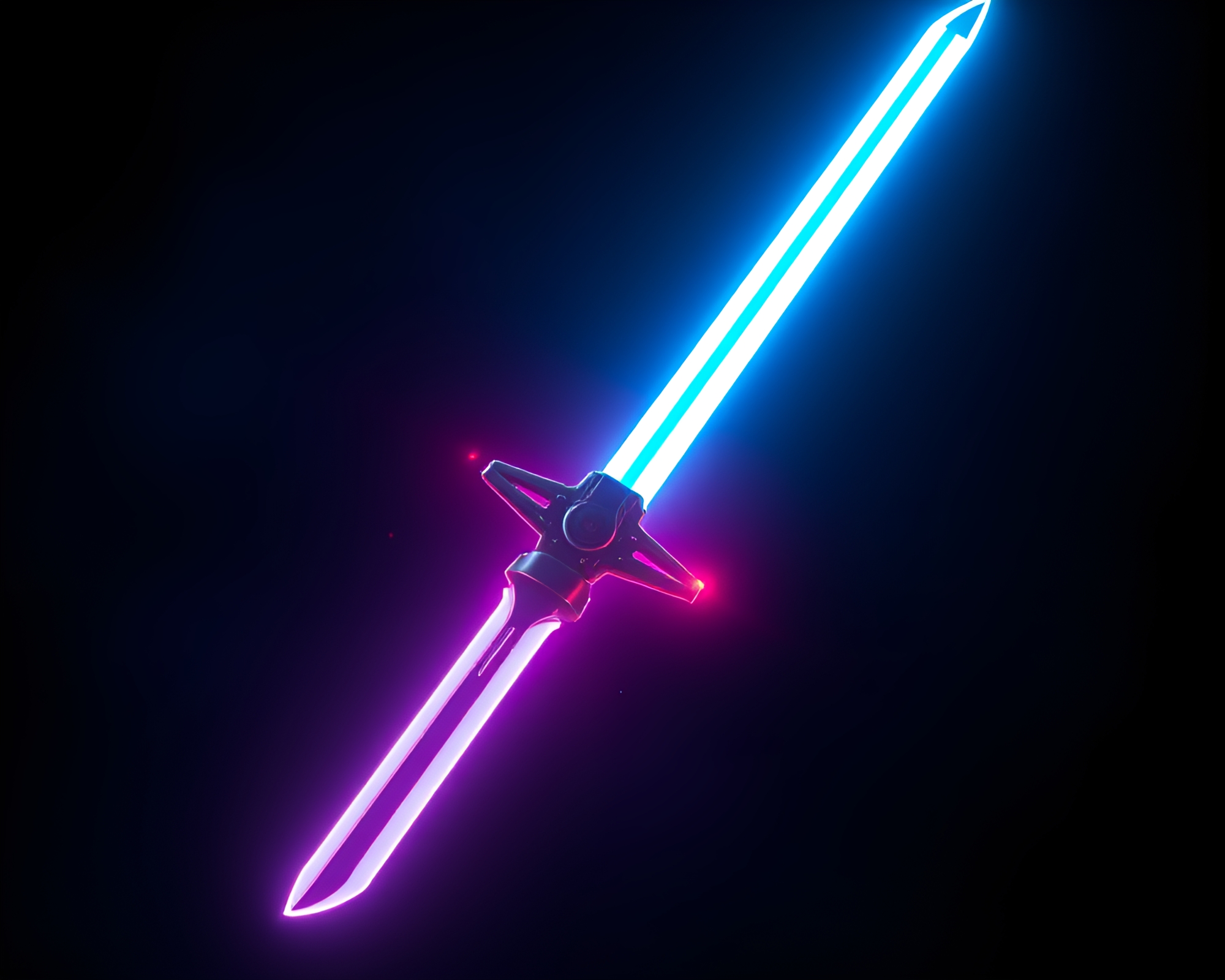 Retro Futurism Blade Glowing in Phosphorescent Backscatter Flare – free AI stock image
