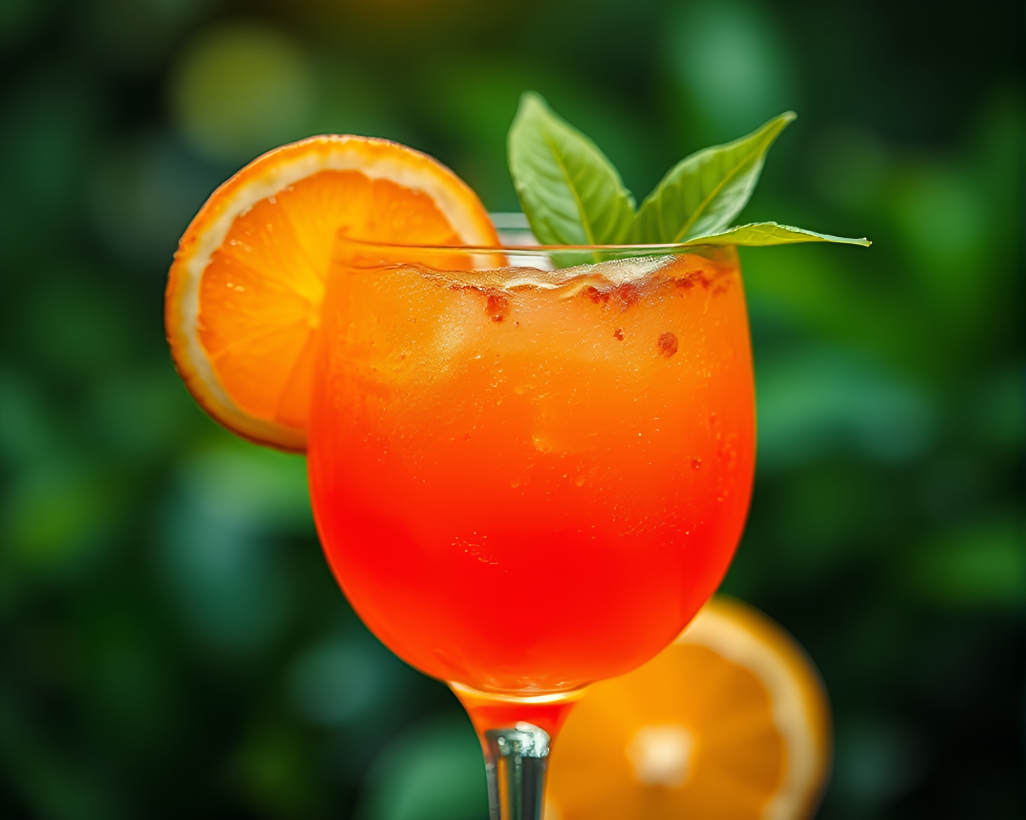 Blood Orange Cocktail in Rainforest Duotone Glow – free AI stock image