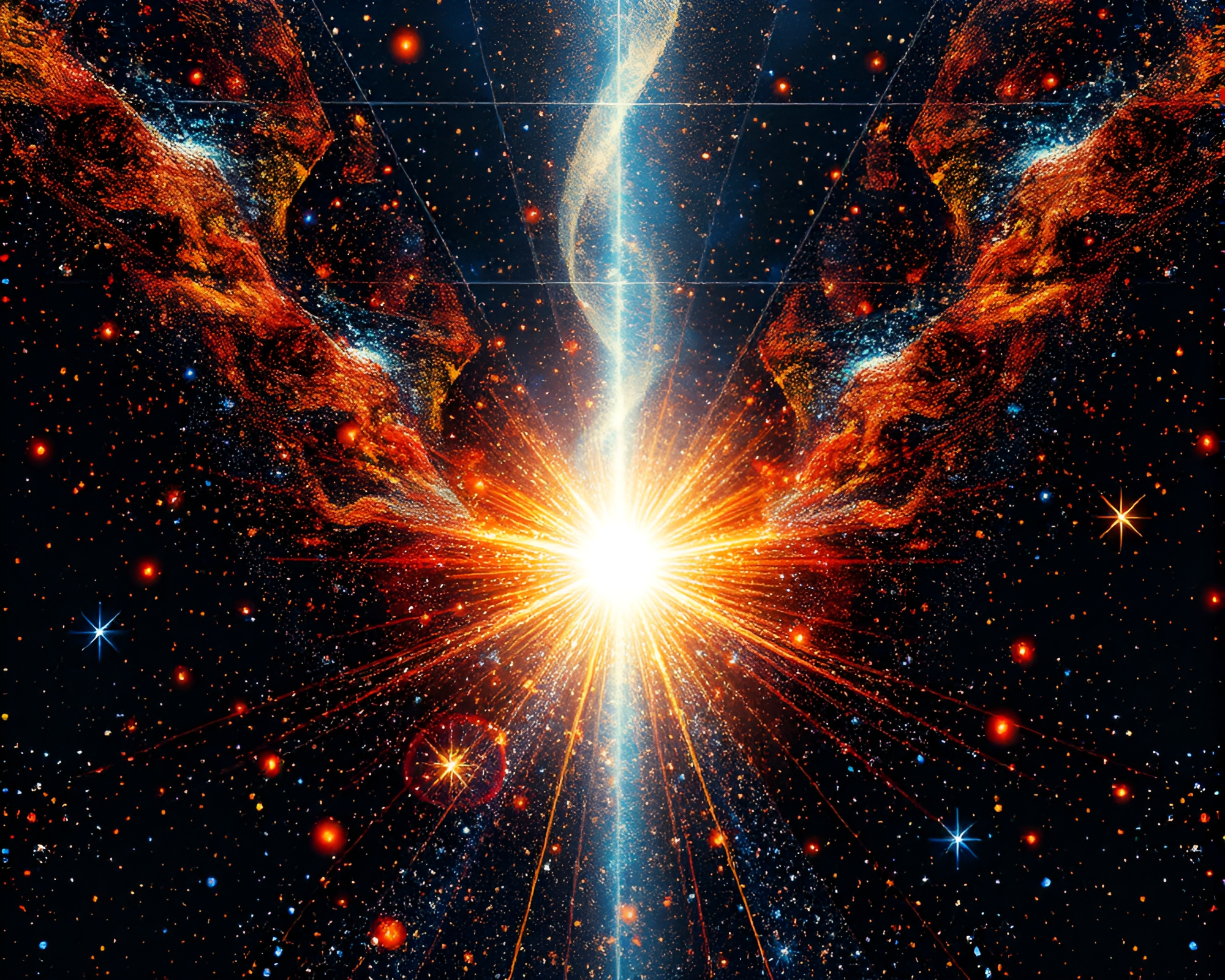 Glimmering Multiverse Portal Through Foil Stamp – free AI stock image