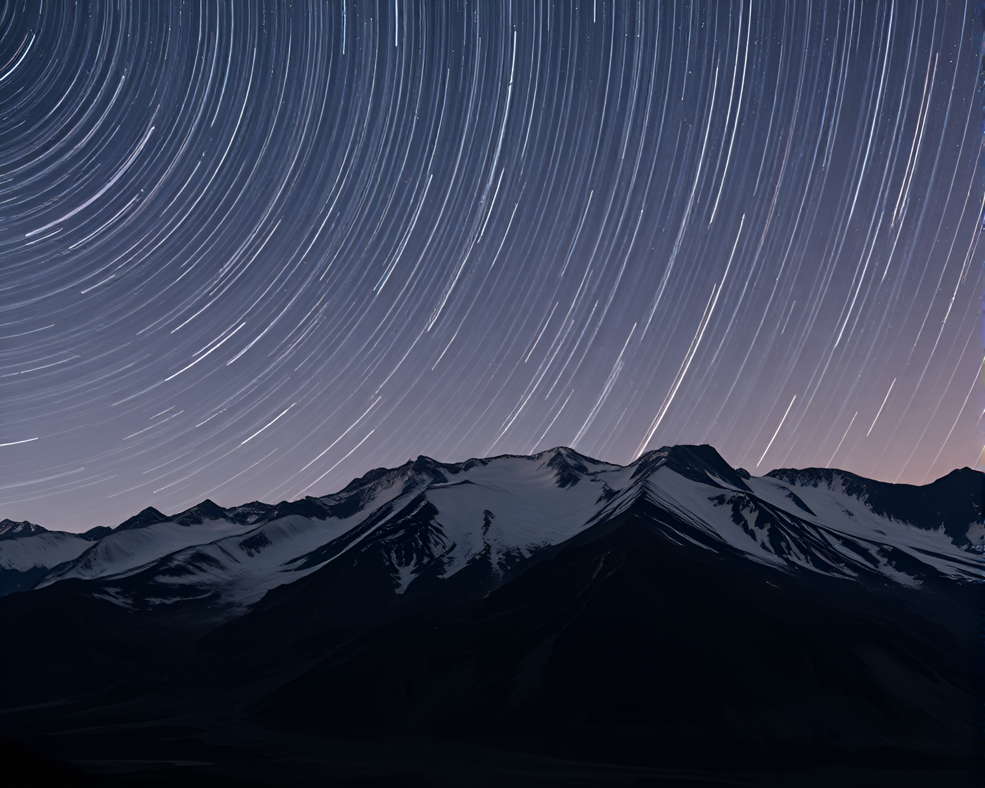 Glacial Star Trails: Volcanic Ash Night Sky – free AI stock image